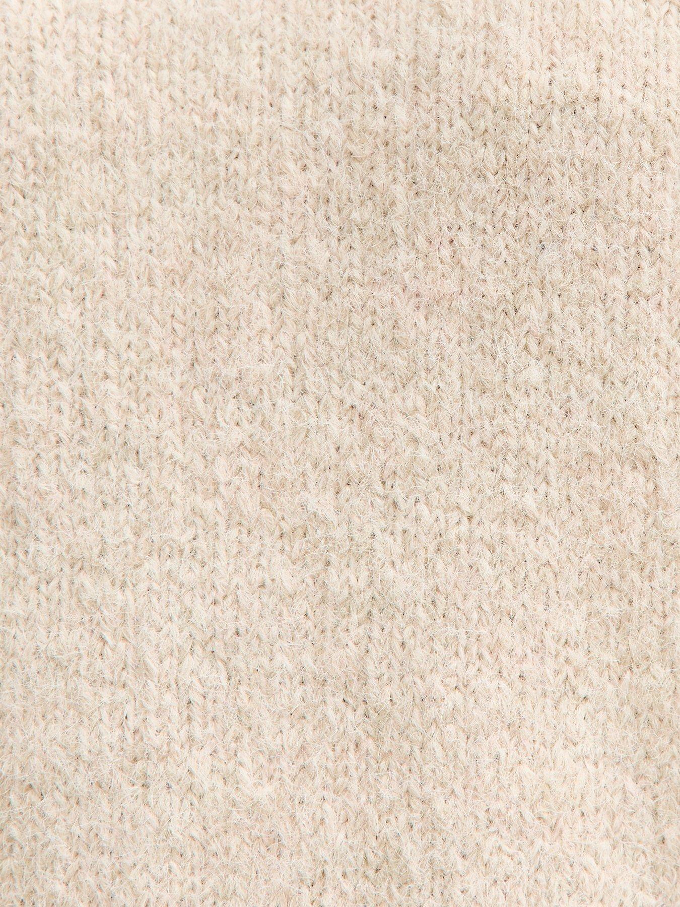Image 6 of 6 of New Look Crew Neck Oversized Textured Knit Jumper - Cream