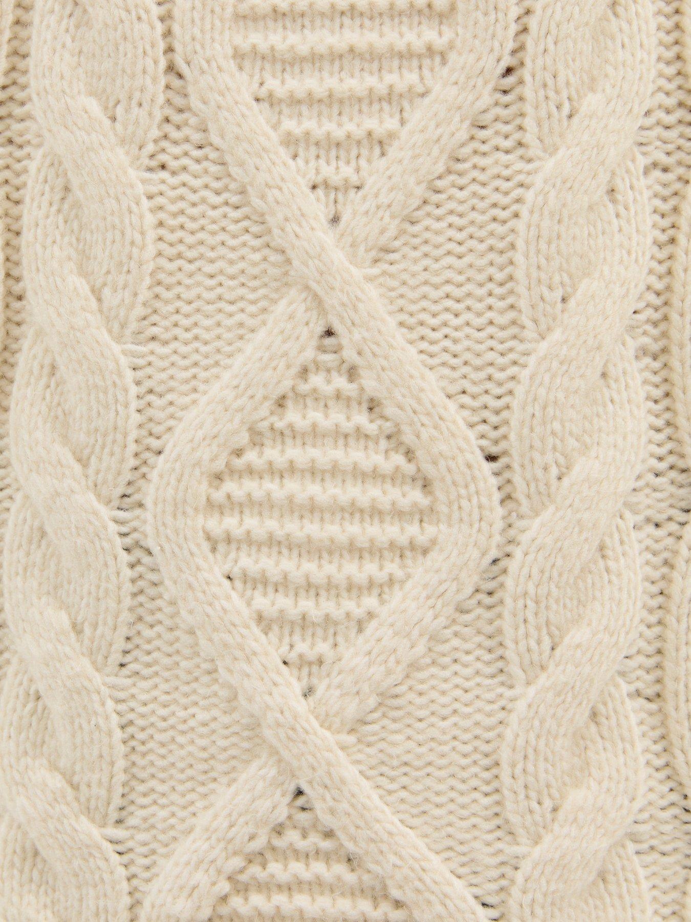  image of new-look-cable-knit-longline-tabard-cream
