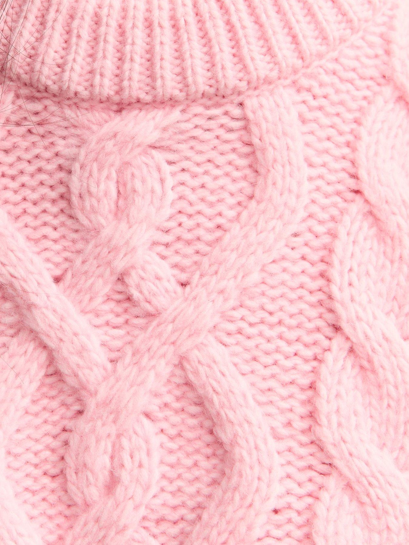 Image 5 of 5 of New Look Midweight Cable Knit Jumper - Bright Pink