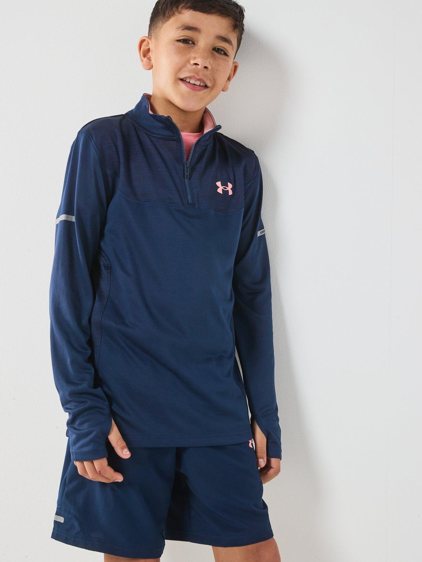 UNDER ARMOUR Junior Boys Training Tech Utility 1/4 Zip Top - Navy