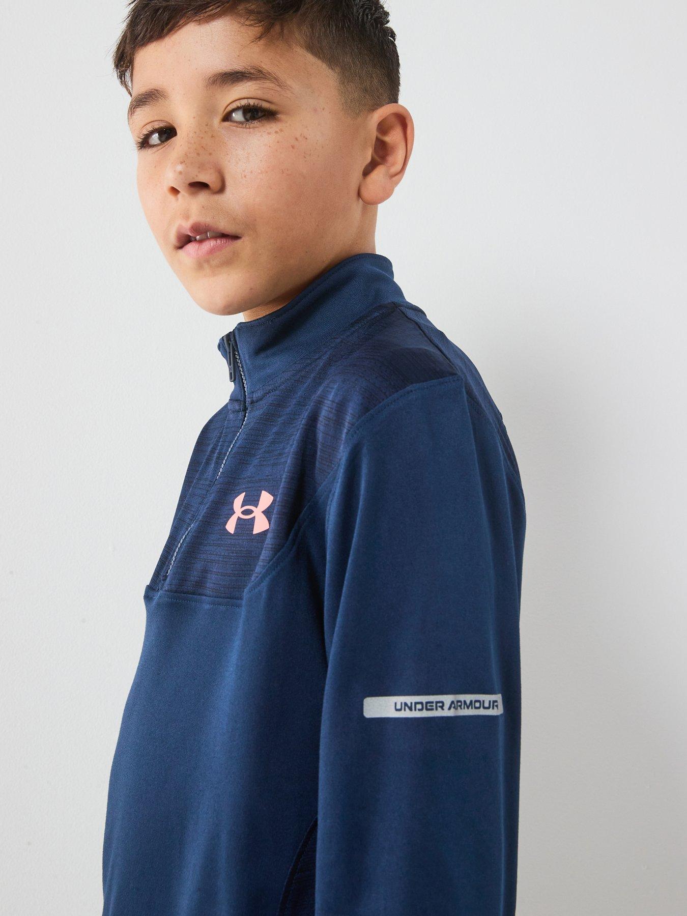  image of under-armour-junior-boys-training-tech-utility-14-zip-top-navy