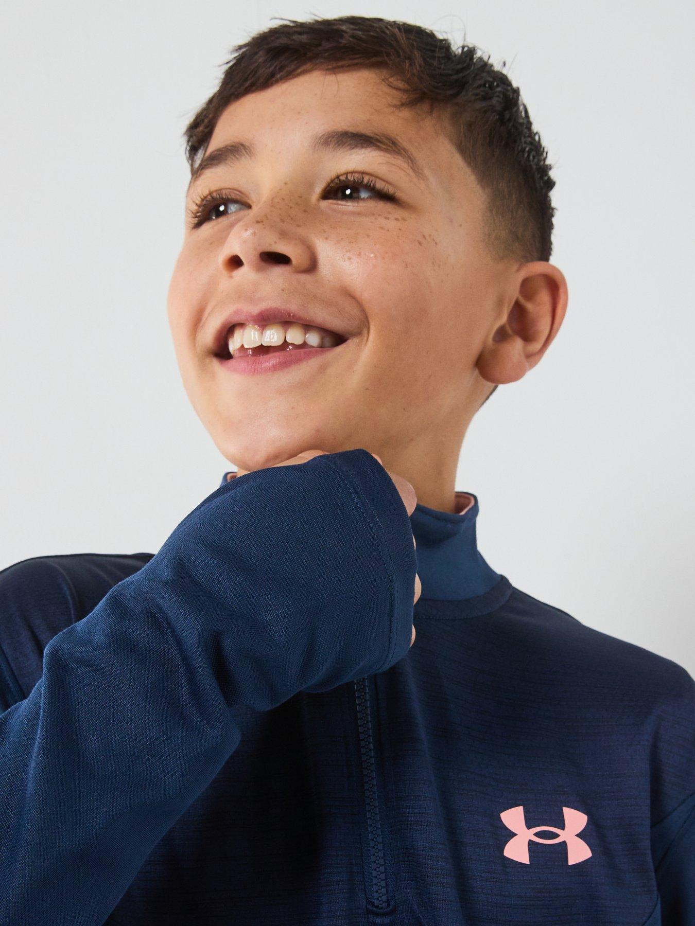  image of under-armour-junior-boys-training-tech-utility-14-zip-top-navy