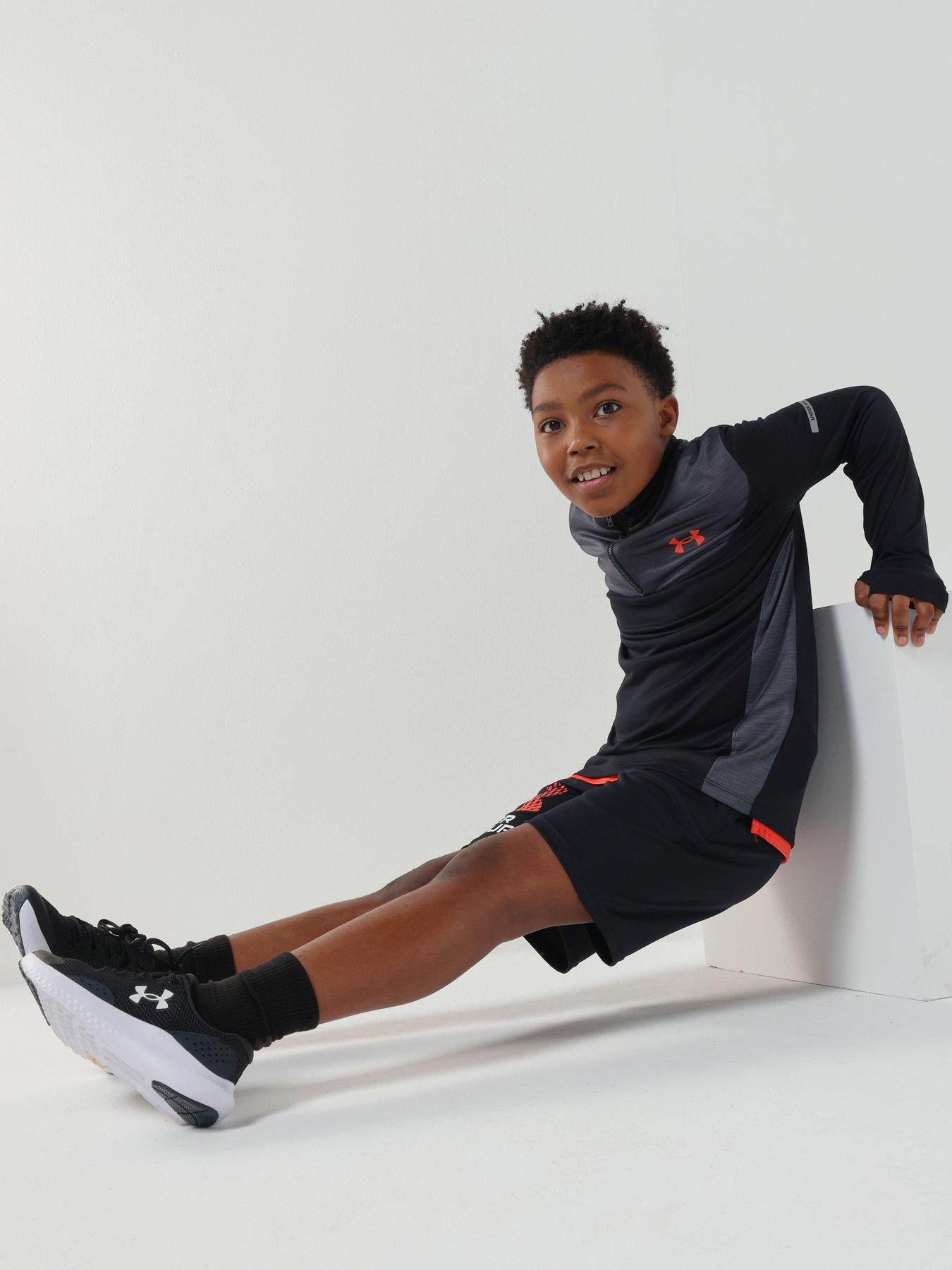  image of under-armour-junior-boys-training-tech-utility-14-zip-top-black