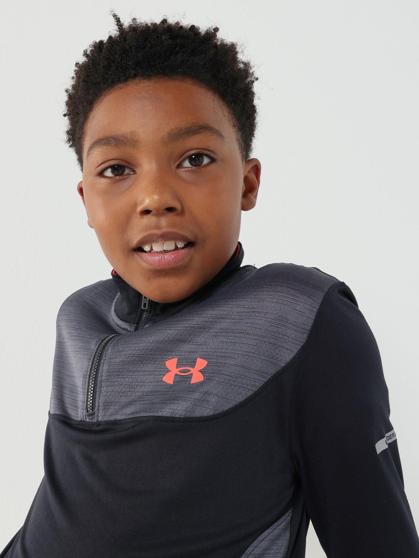  image of under-armour-junior-boys-training-tech-utility-14-zip-top-black