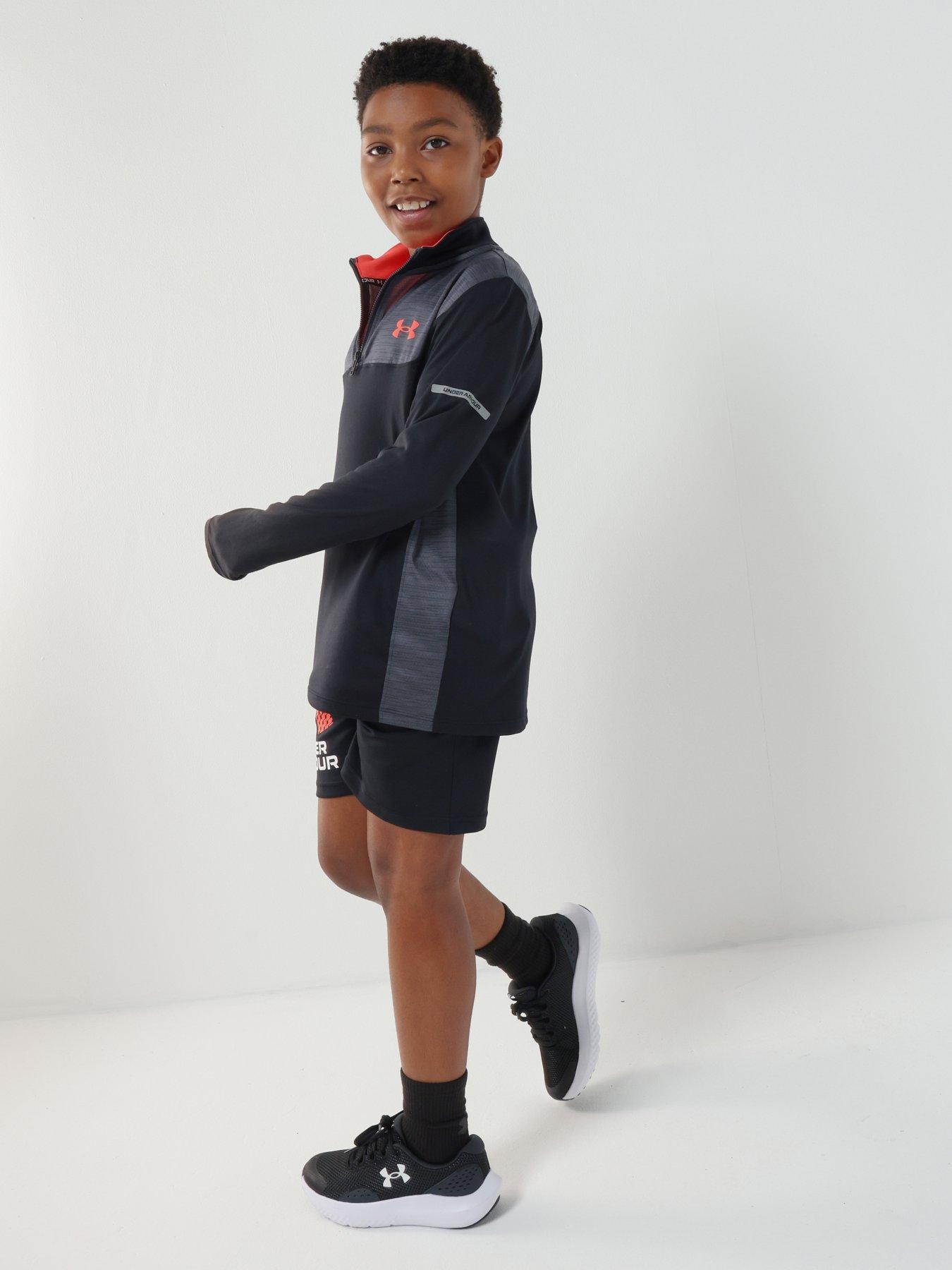  image of under-armour-junior-boys-training-tech-utility-14-zip-top-black