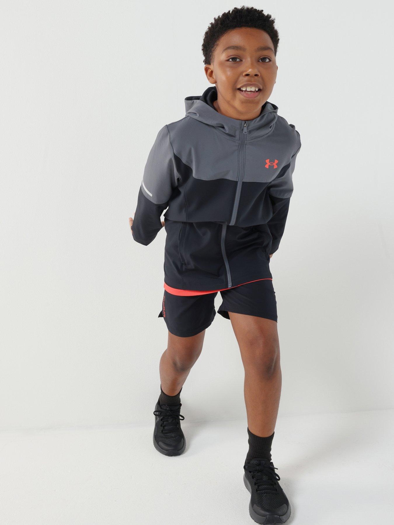 front image of under-armour-junior-boys-training-tech-utility-jacket-black