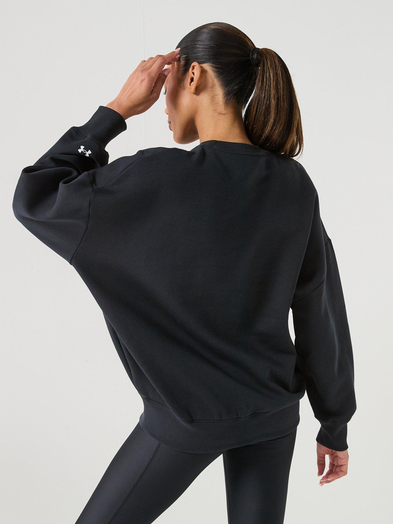 UNDER ARMOUR Womens Rival Fleece OS Crew Sweatshirt - Black | Littlewoods