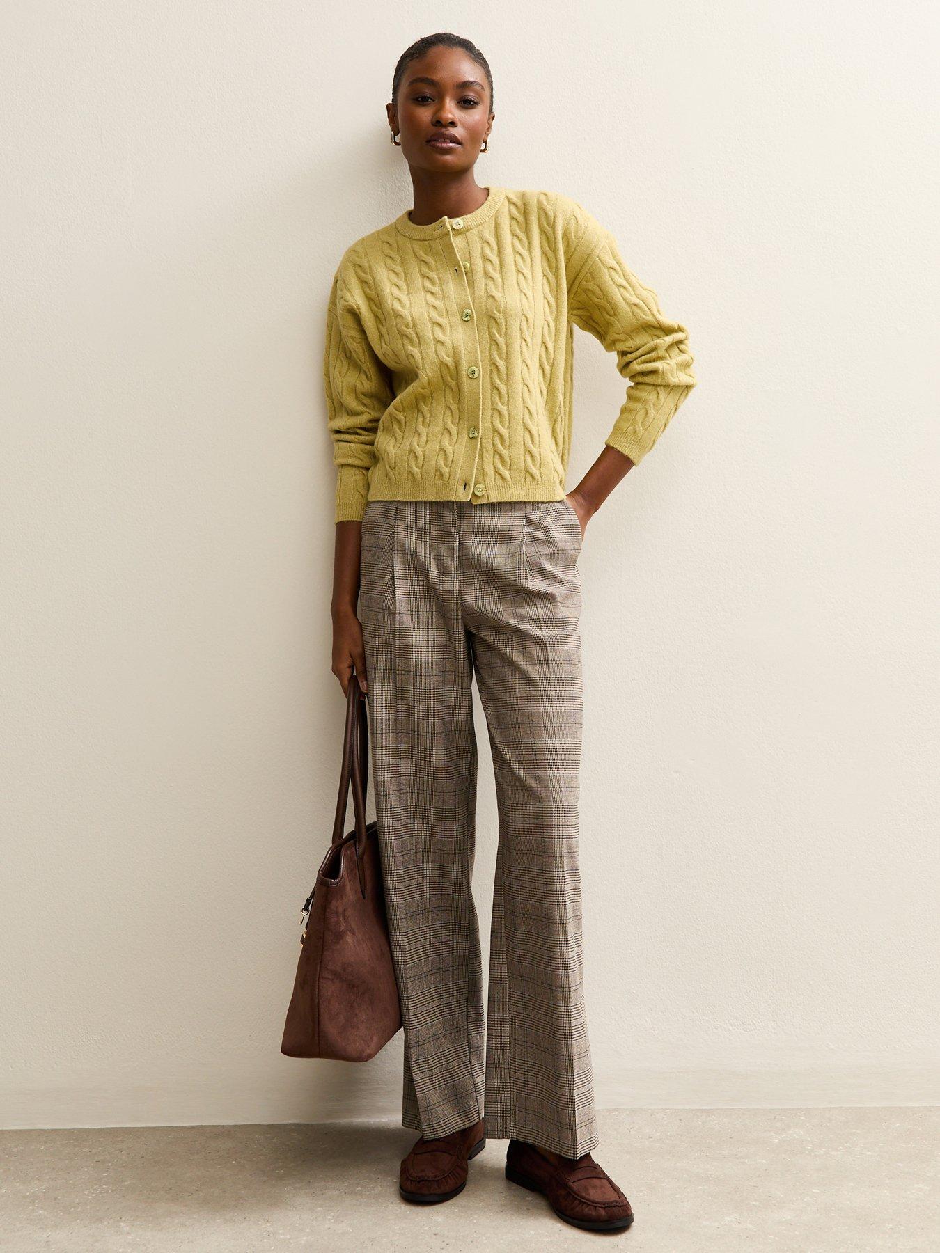  image of new-look-cable-knit-cardigan-green