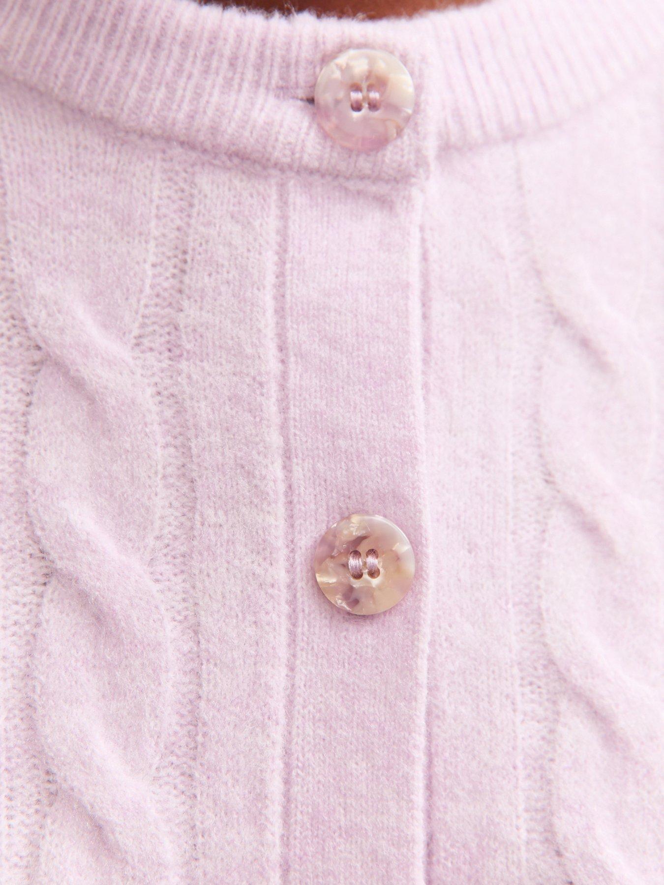  image of new-look-cable-knit-cardigan-lilac