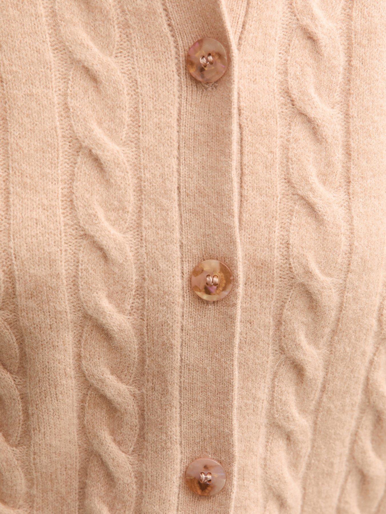  image of new-look-cable-knit-cardigan-light-pink