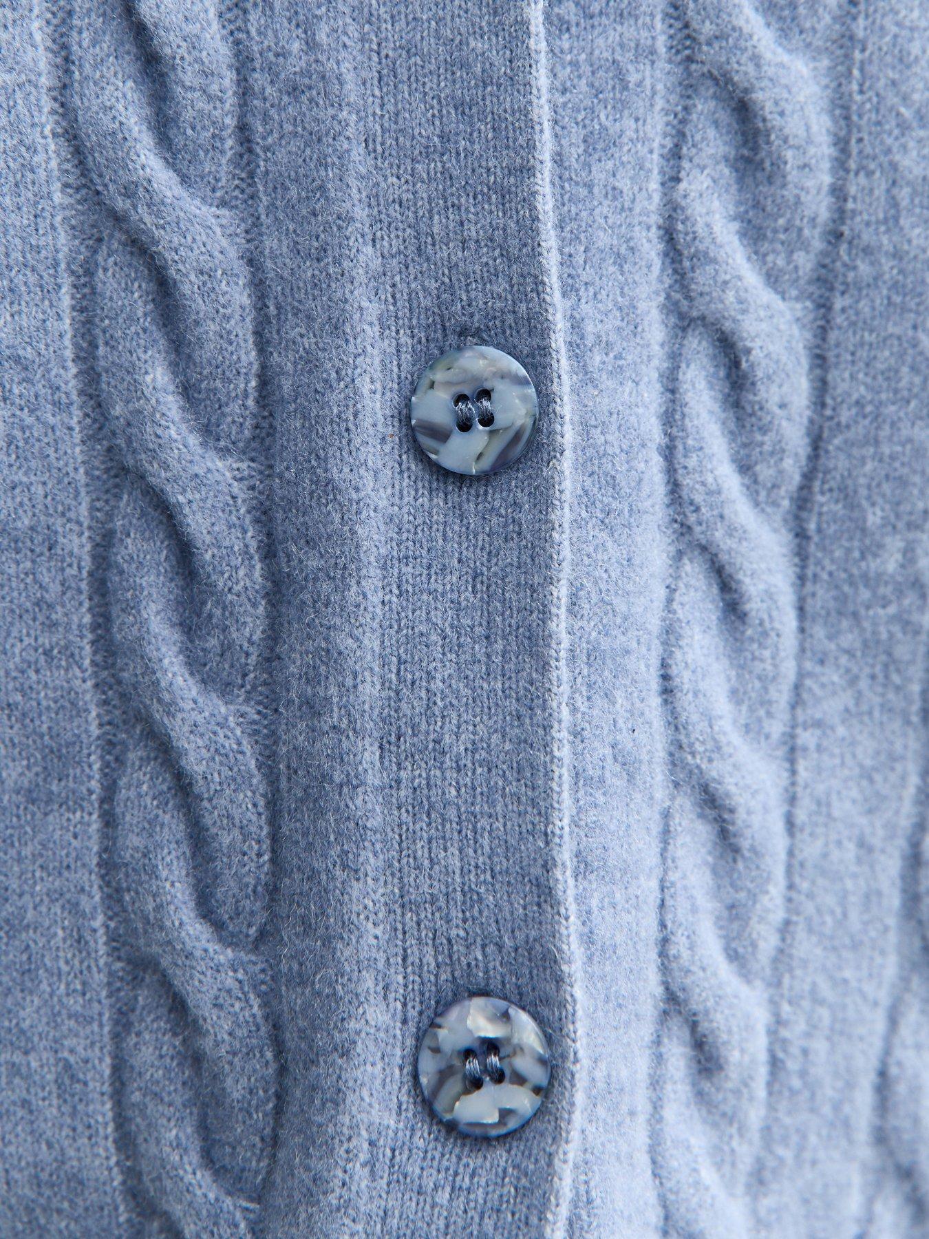  image of new-look-cable-knit-cardigan-blue
