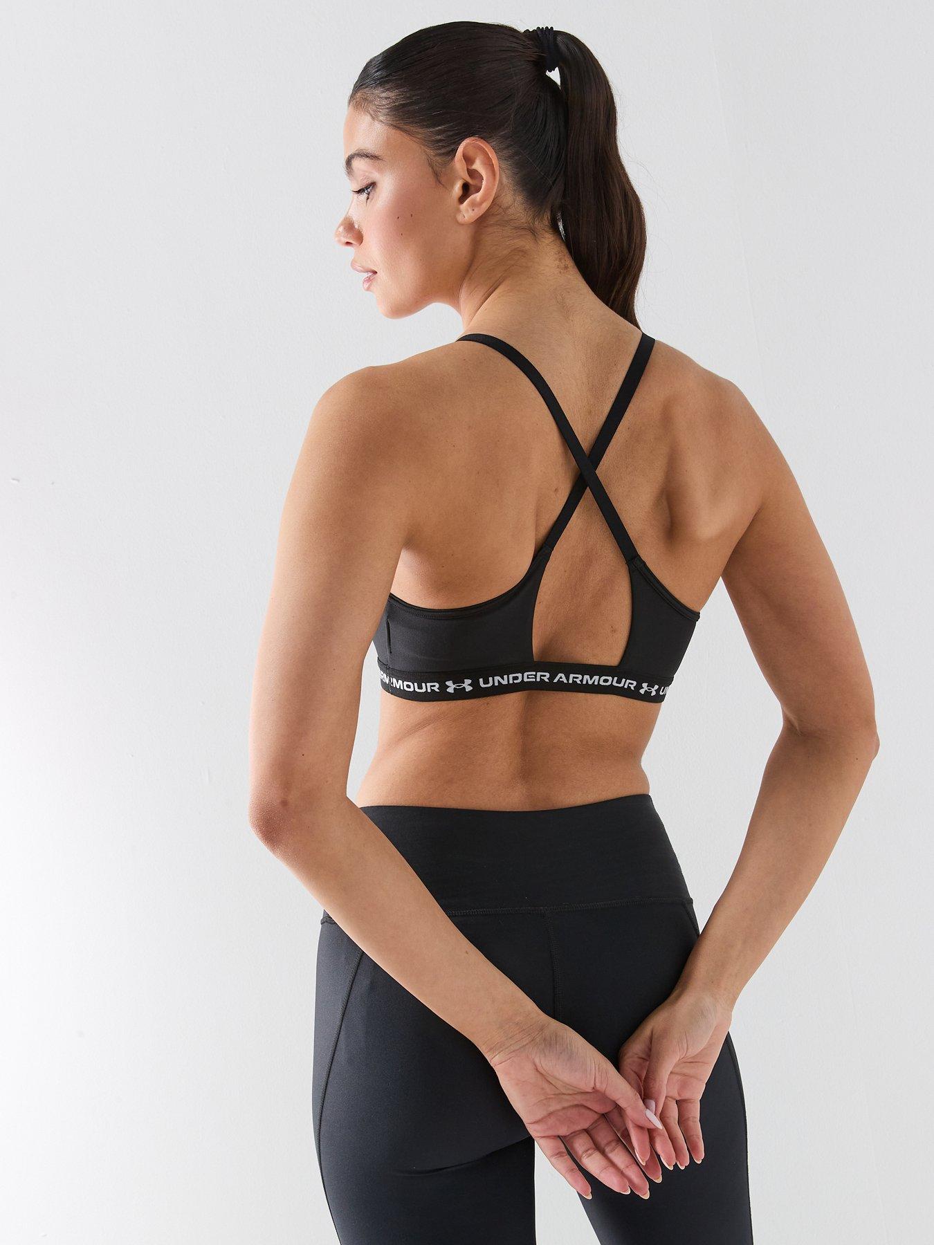  image of under-armour-womens-training-crossback-low-bra-black
