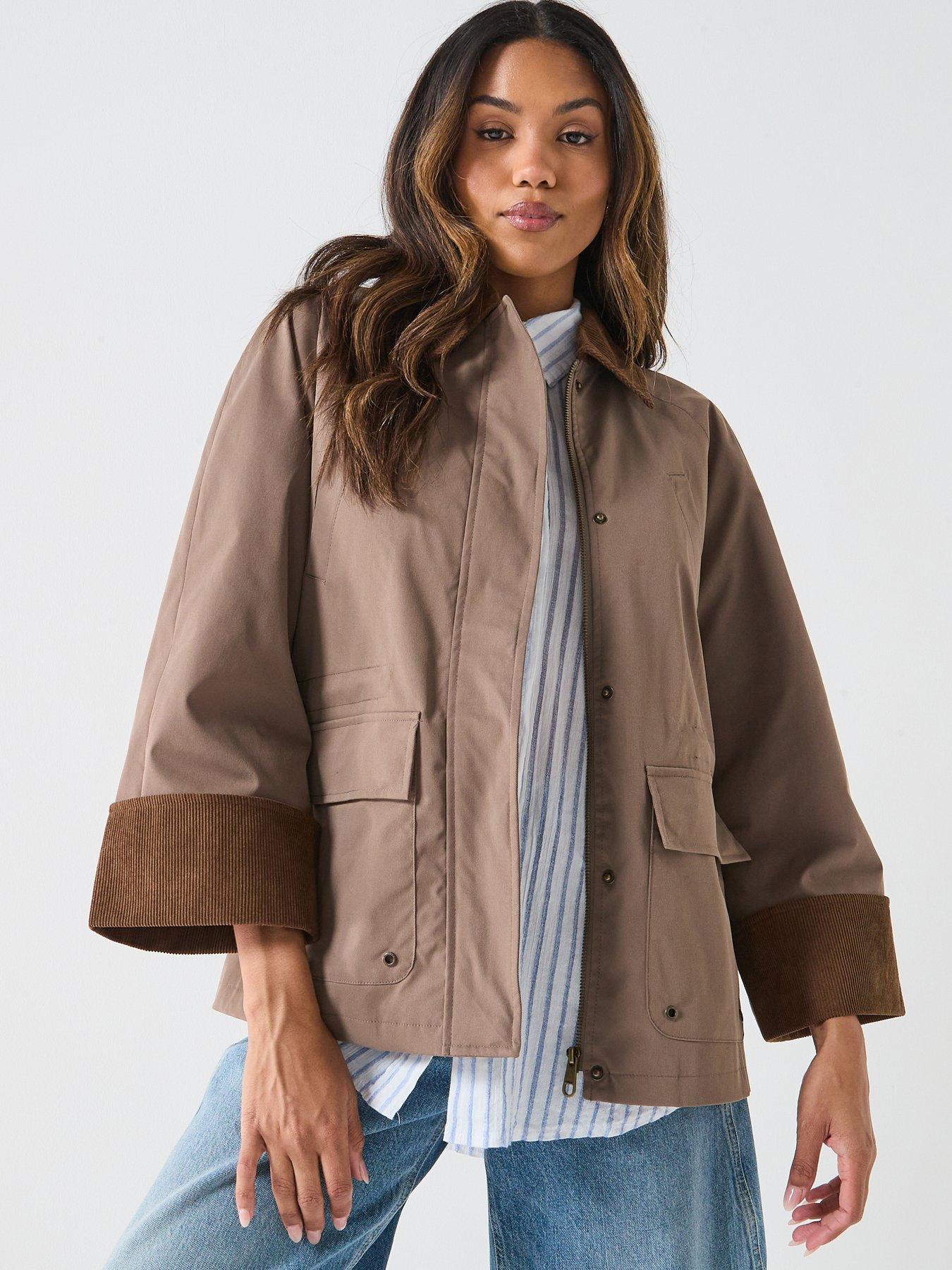 Only Orchid Corduroy Collar and Cuff Jacket - Brown