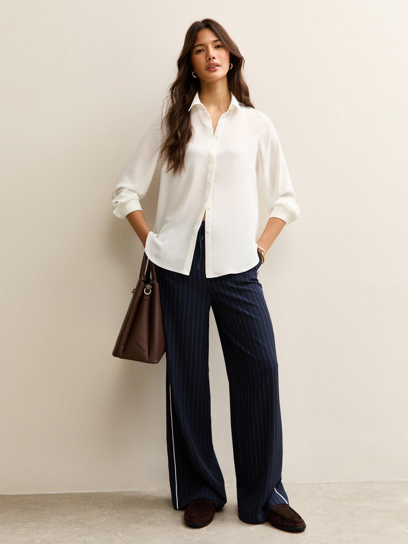  image of new-look-concealed-button-shirt-white