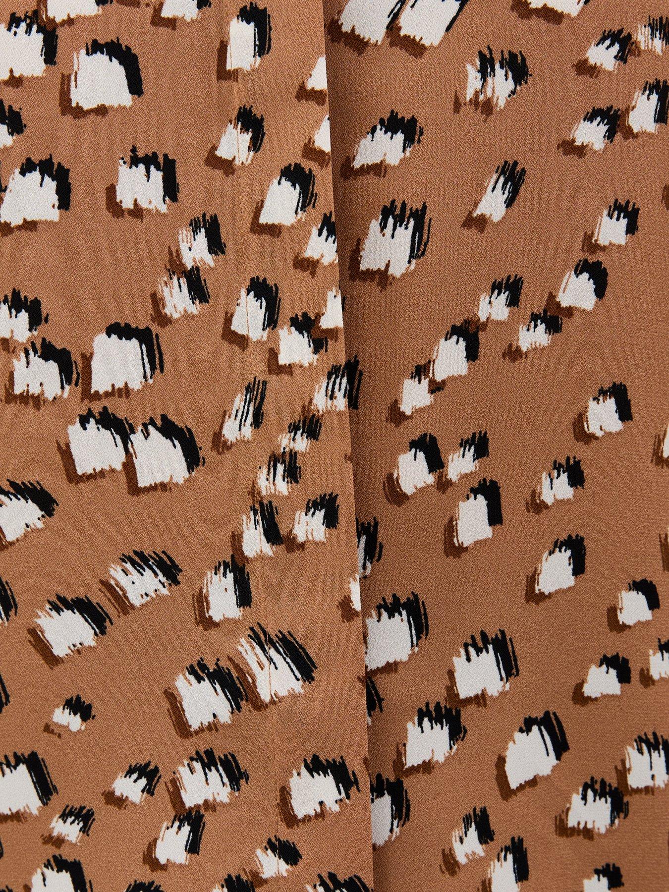  image of new-look-abstract-pattern-long-sleeve-shirt-brown