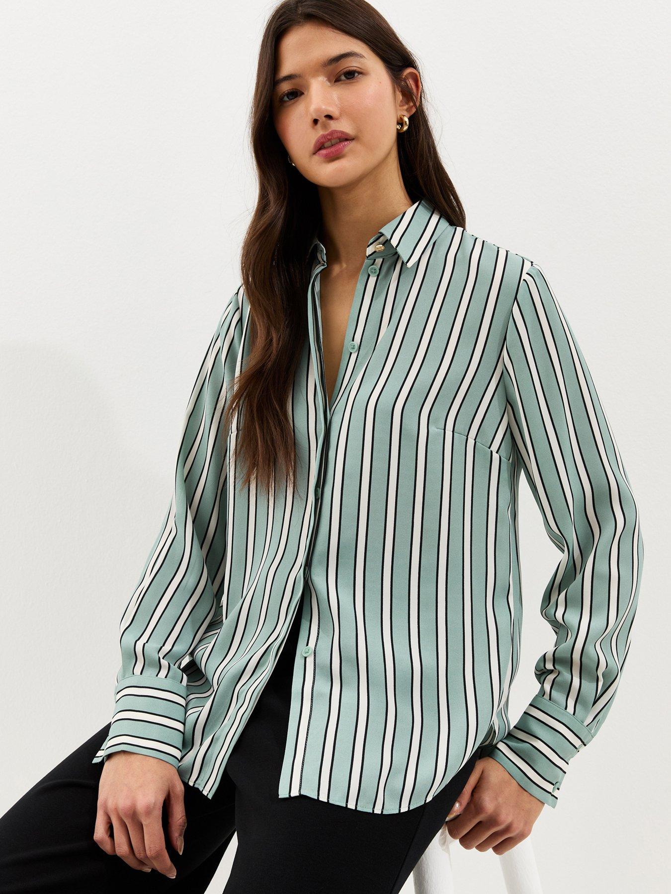 New Look Long Sleeve Striped Shirt - Blue