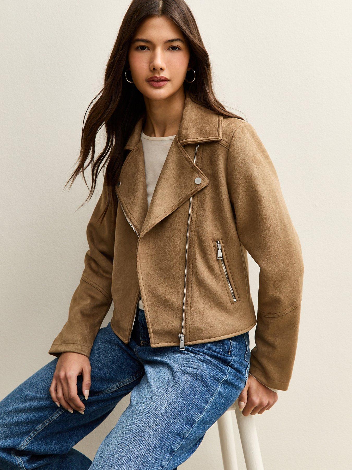 new-look-faux-suede-biker-jacket-tan