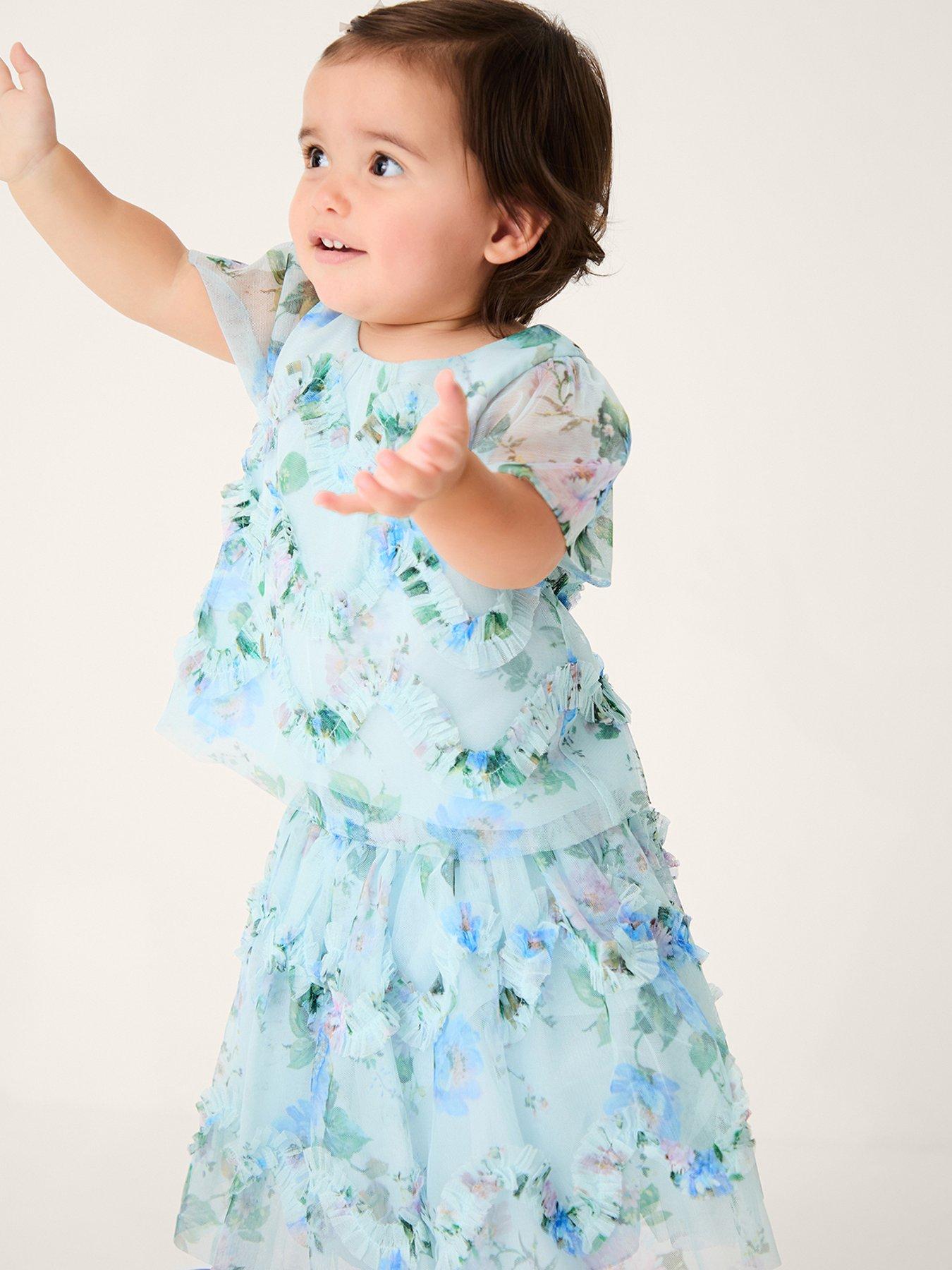 Monsoon Baby Girls Roma Ruffle Print Set - Multi