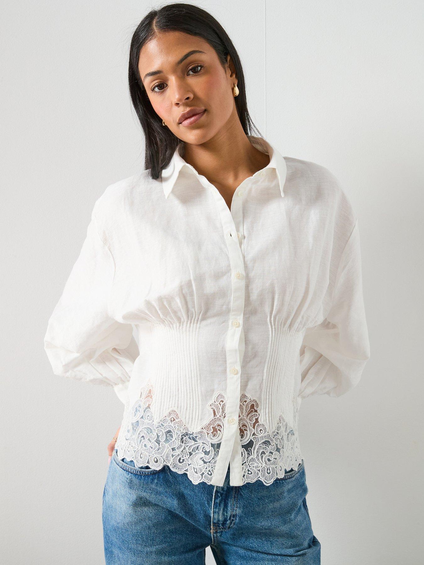  image of allsaints-carol-shirt-white