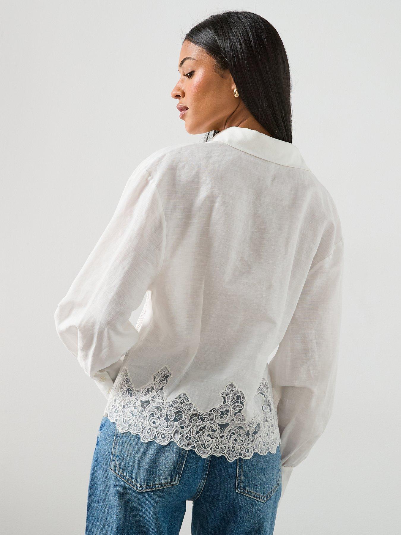  image of allsaints-carol-shirt-white