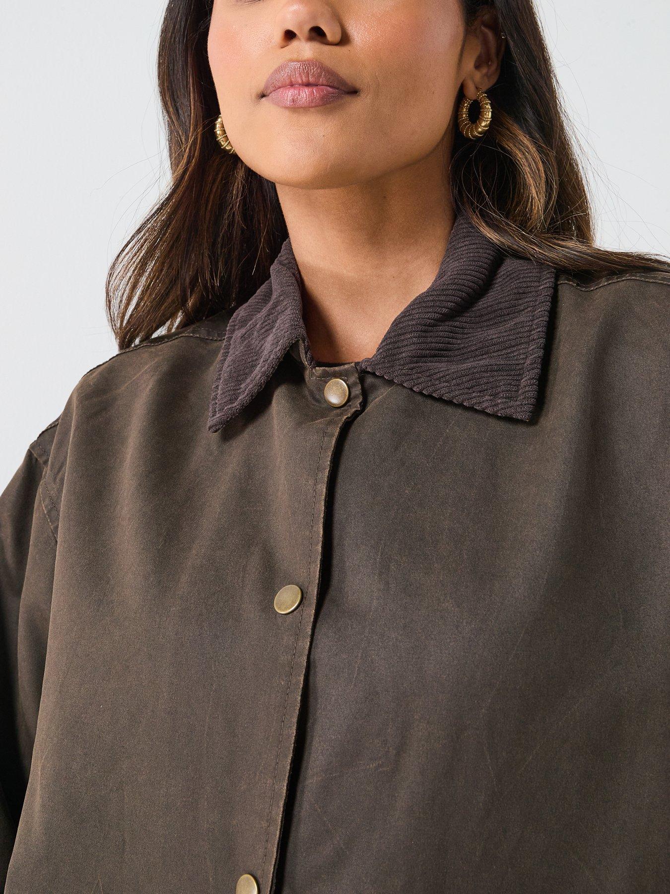 Image 4 of 6 of JDY Ruby Coated Jacket - Brown