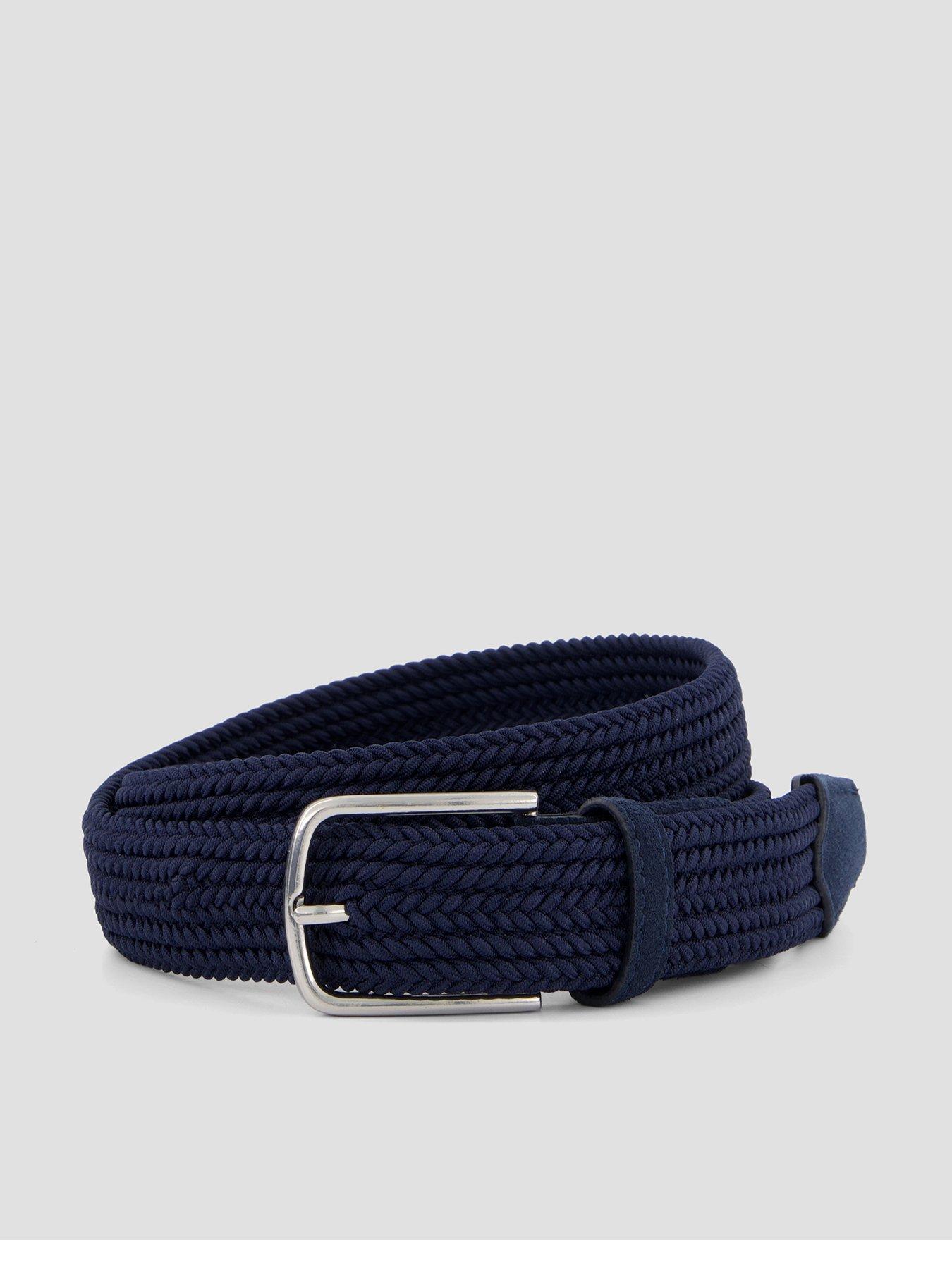  image of mango-elastic-woven-belt-navy