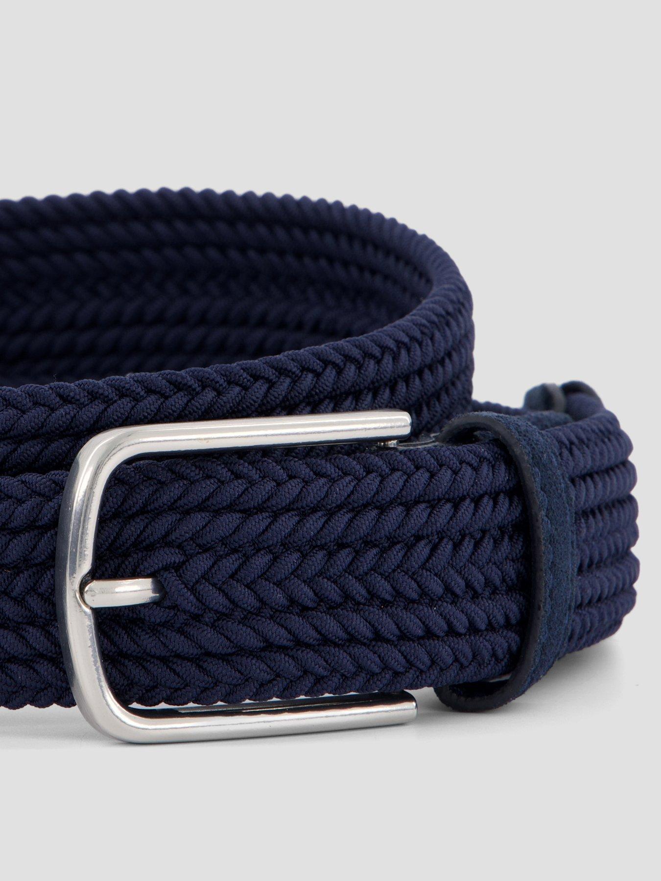  image of mango-elastic-woven-belt-navy