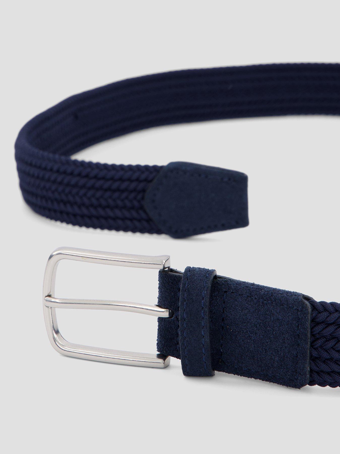  image of mango-elastic-woven-belt-navy