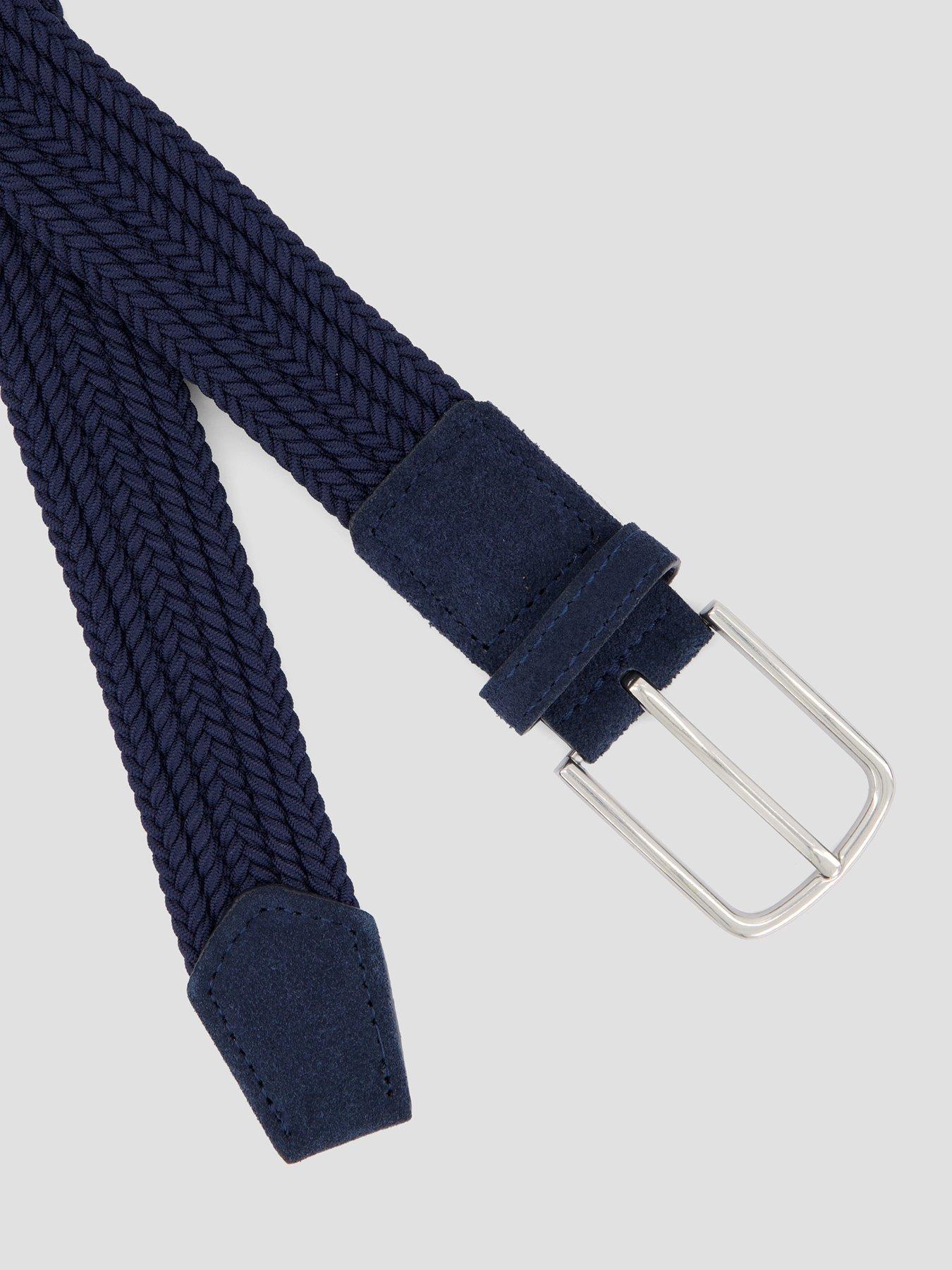  image of mango-elastic-woven-belt-navy