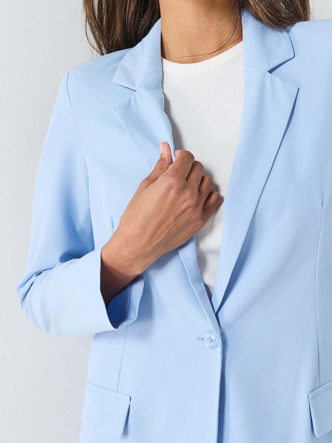 Image 4 of 6 of Vero Moda Vmzelda Long Sleeve Loose Co-ord Blazer - Blue