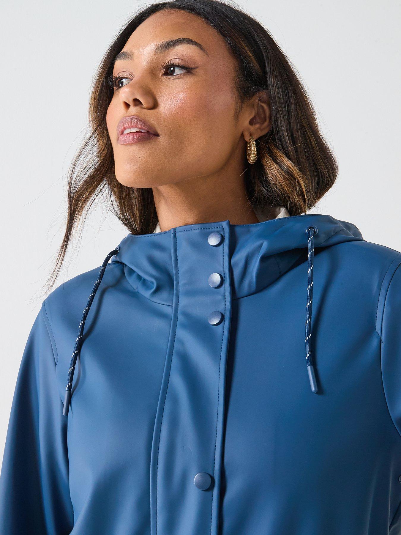  image of vero-moda-malou-coated-jacket-blue