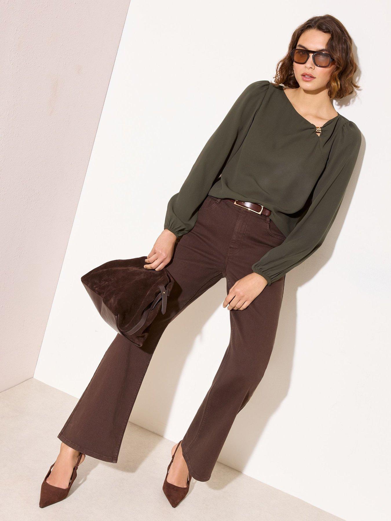 Image 3 of 4 of Friends Like These Hardware Drape Blouse - Green