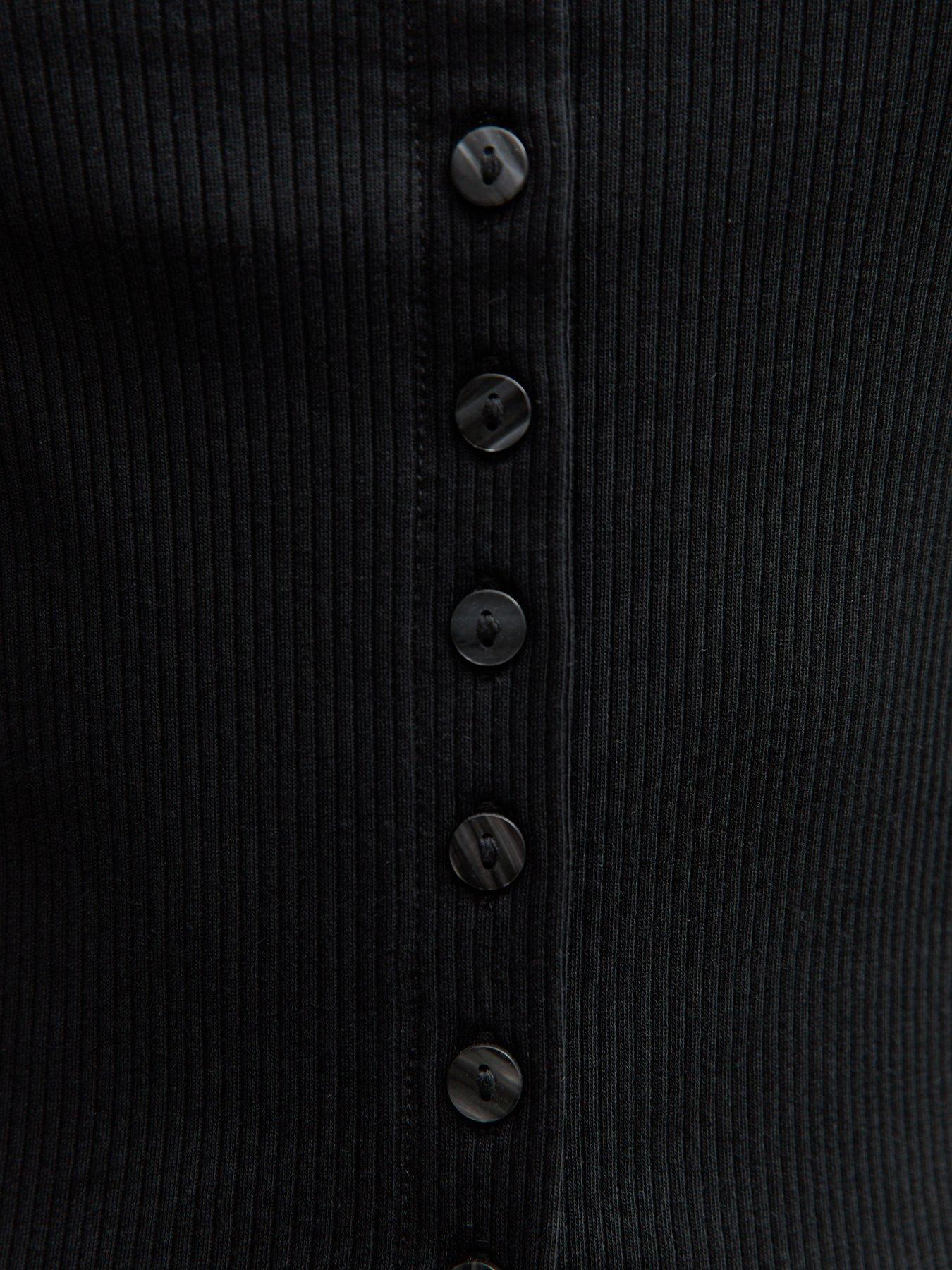  image of new-look-button-through-baby-tee-black