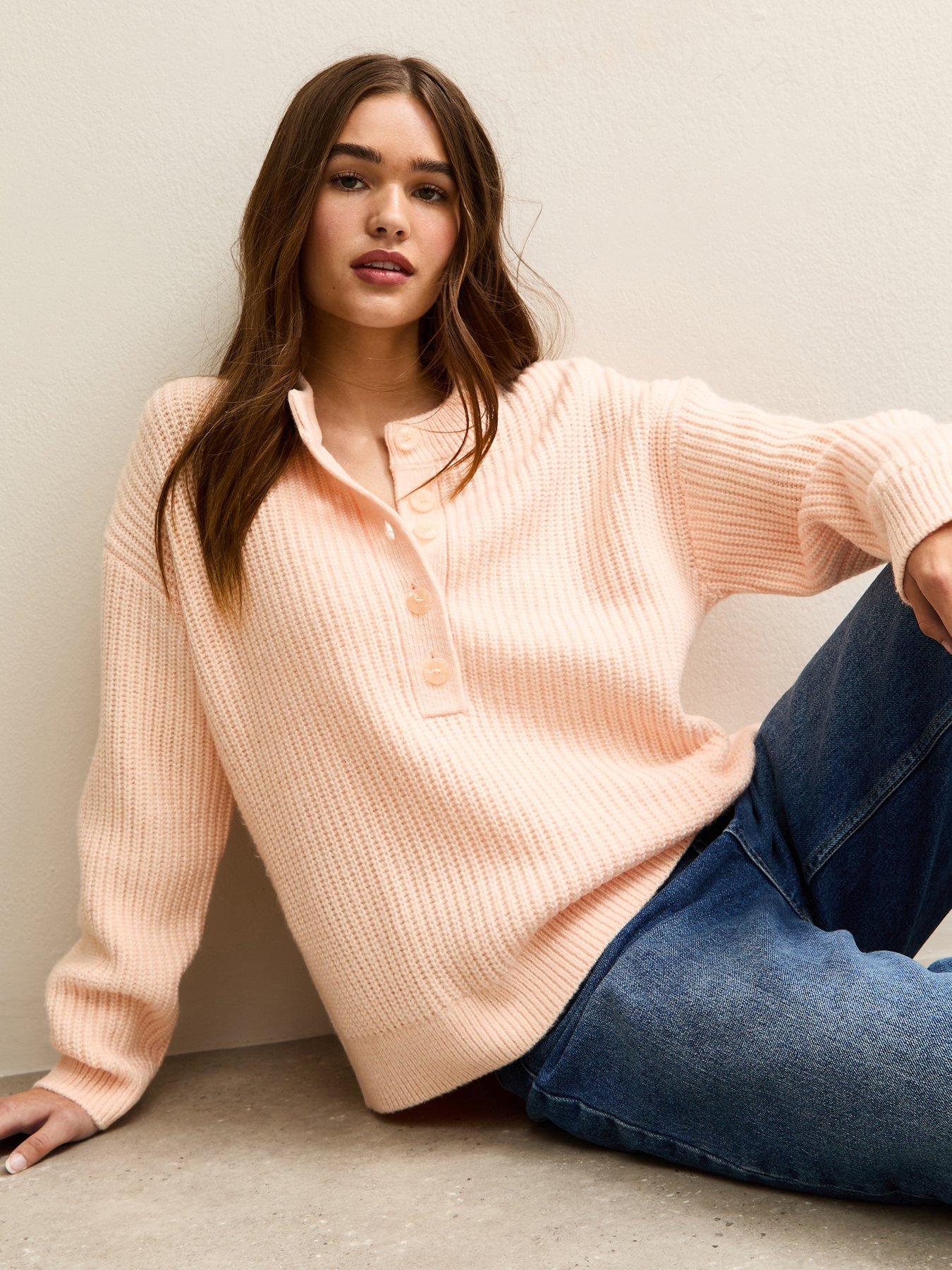 front image of new-look-midweight-knit-jumper-light-pink