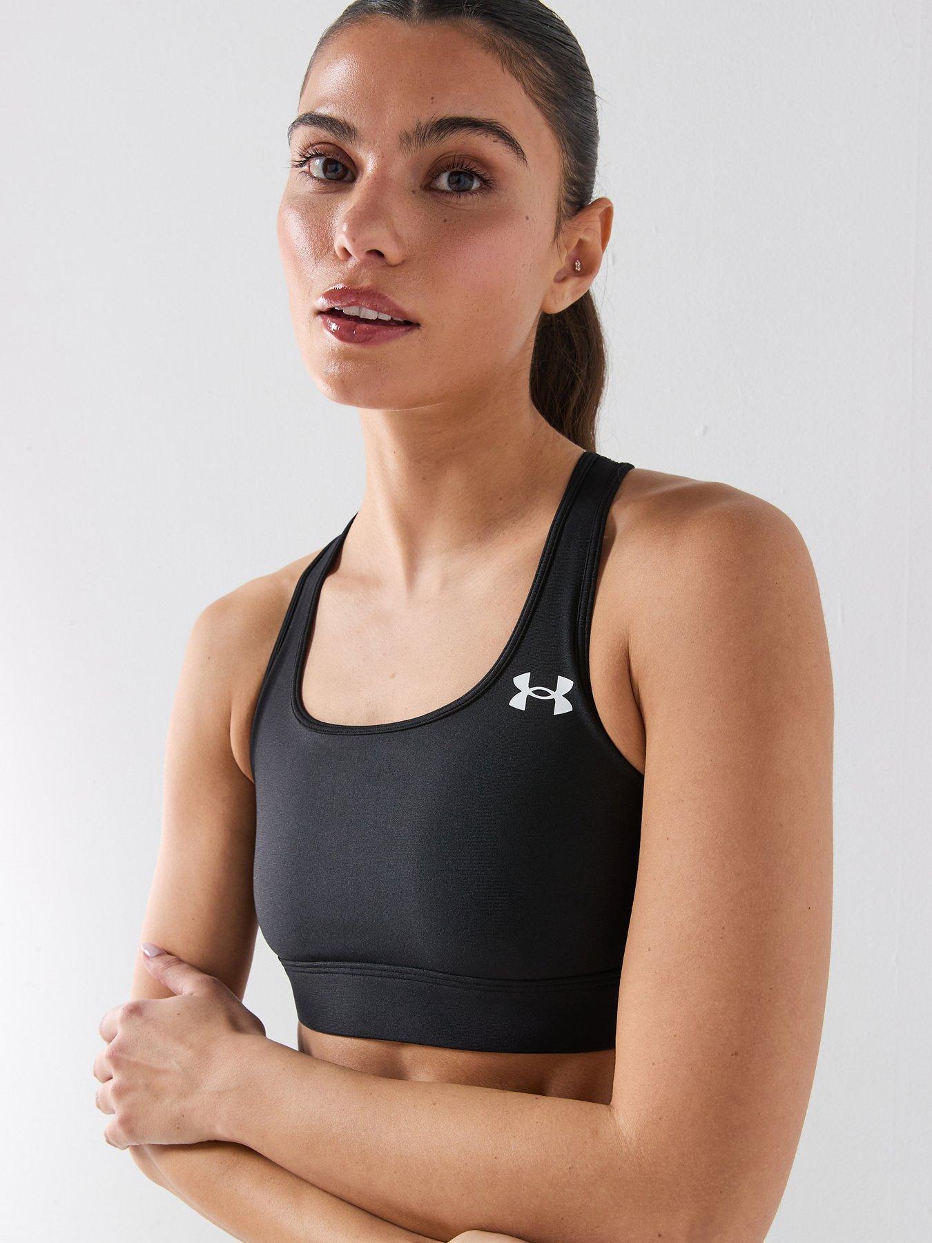 UNDER ARMOUR Womens Training Heatgear Mid Bra - Black