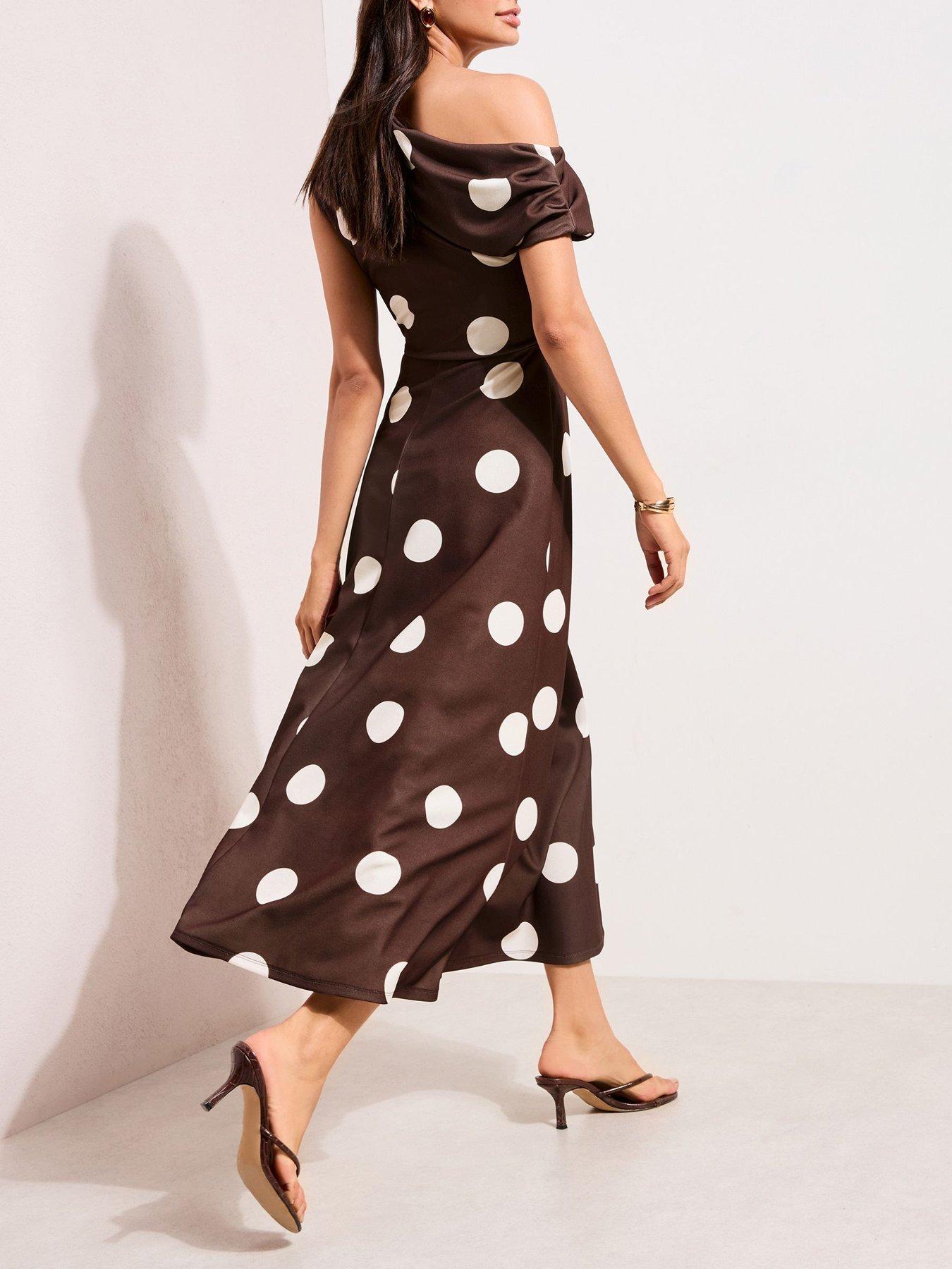 Image 2 of 4 of Friends Like These Hardware Manipulation Spot Dress - Brown
