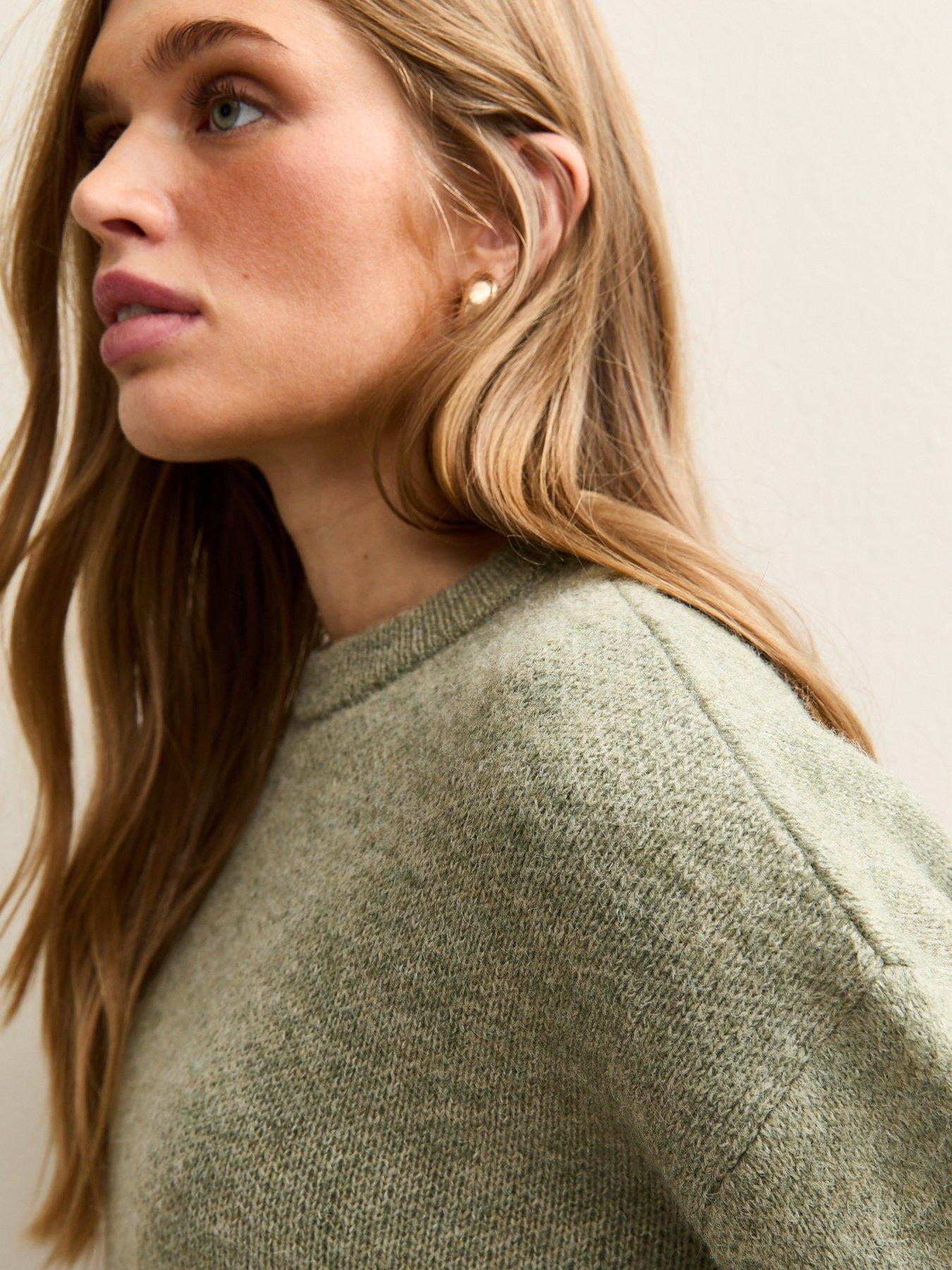  image of new-look-chunky-oversized-jumper-green