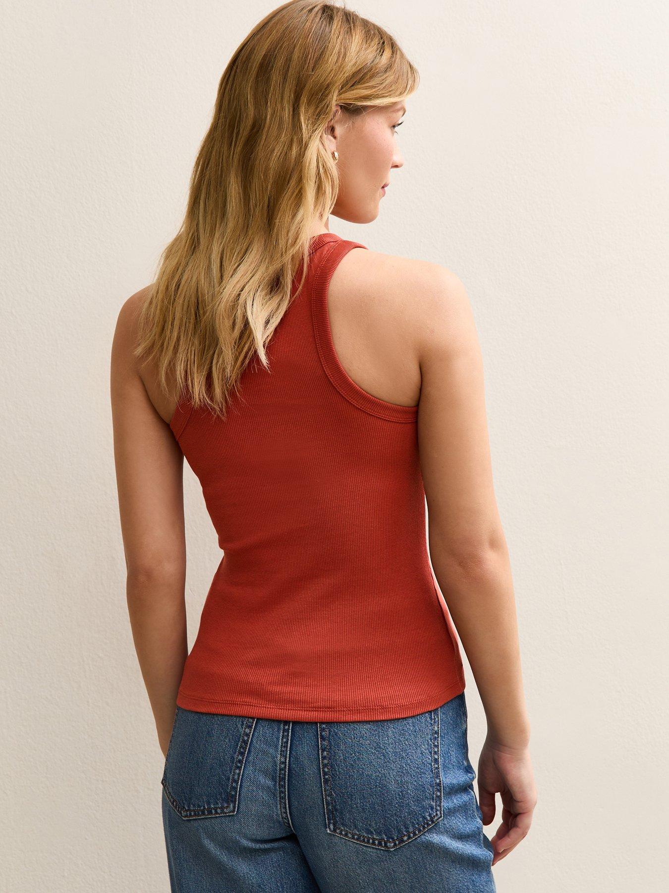 Image 2 of 5 of New Look Dark Red Racer Back Vest Top