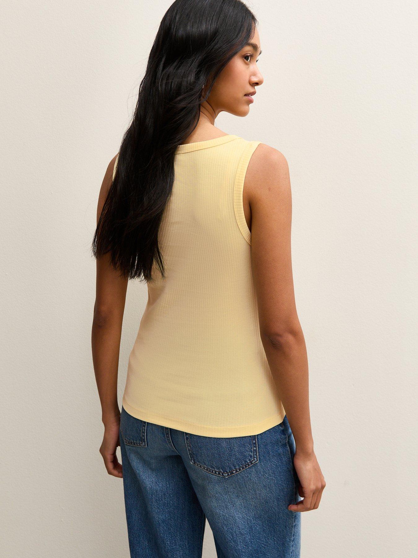 Image 2 of 5 of New Look Square Neck Vest Top - Light Yellow