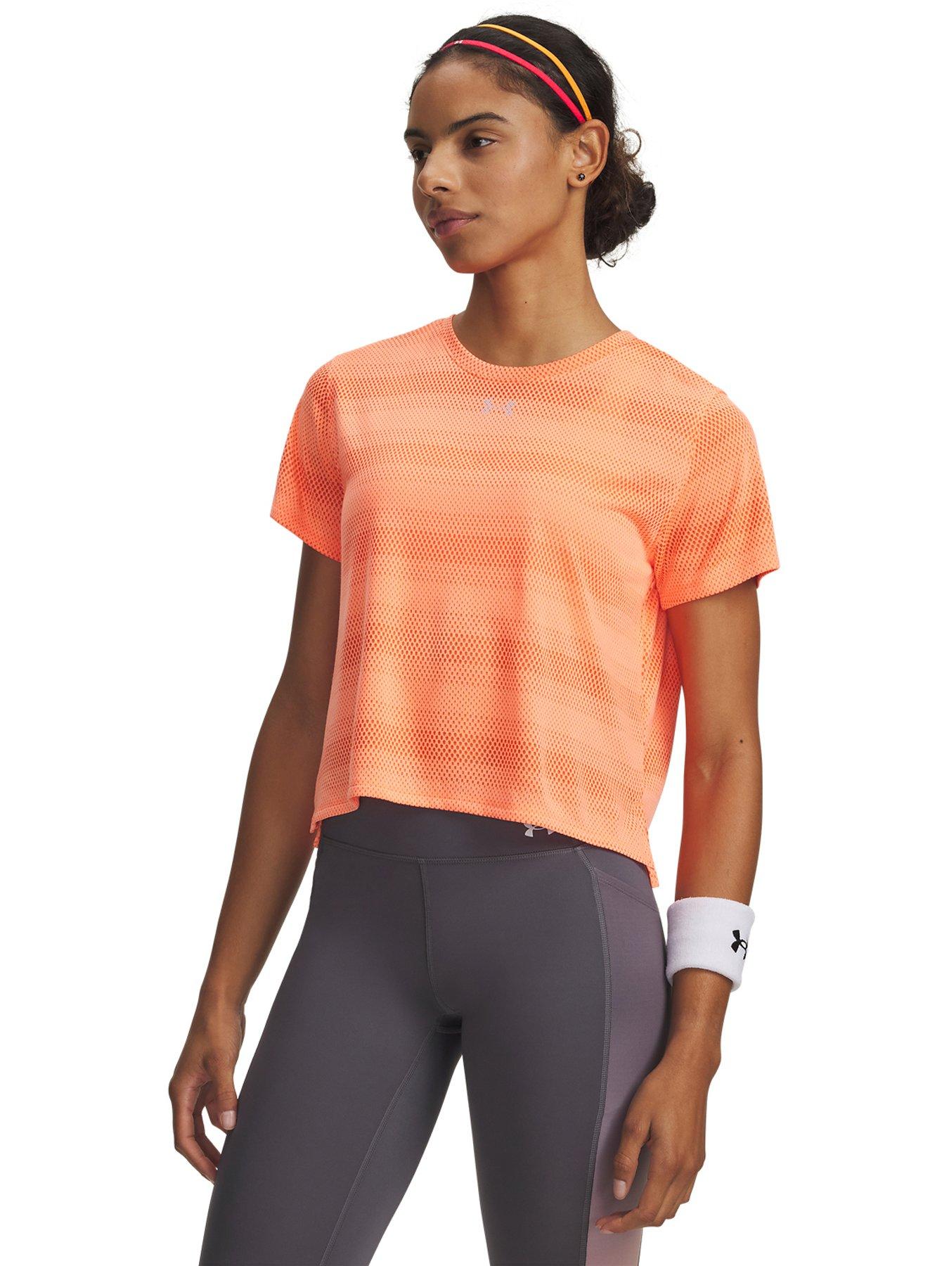 UNDER ARMOUR Womens Running Launch Short Sleeve T-Shirt - Orange