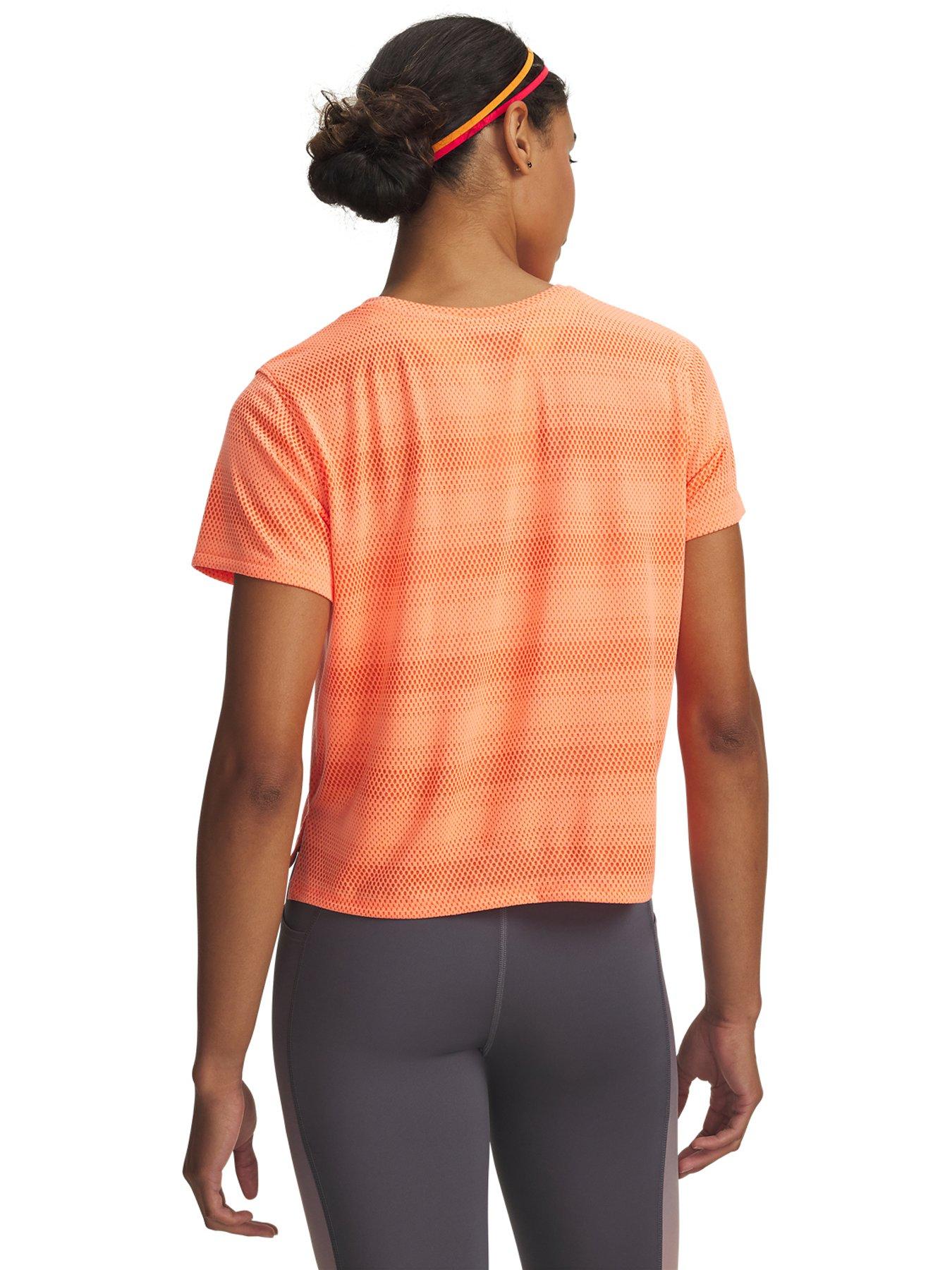 Image 2 of 3 of UNDER ARMOUR Womens Running Launch Short Sleeve T-Shirt - Orange