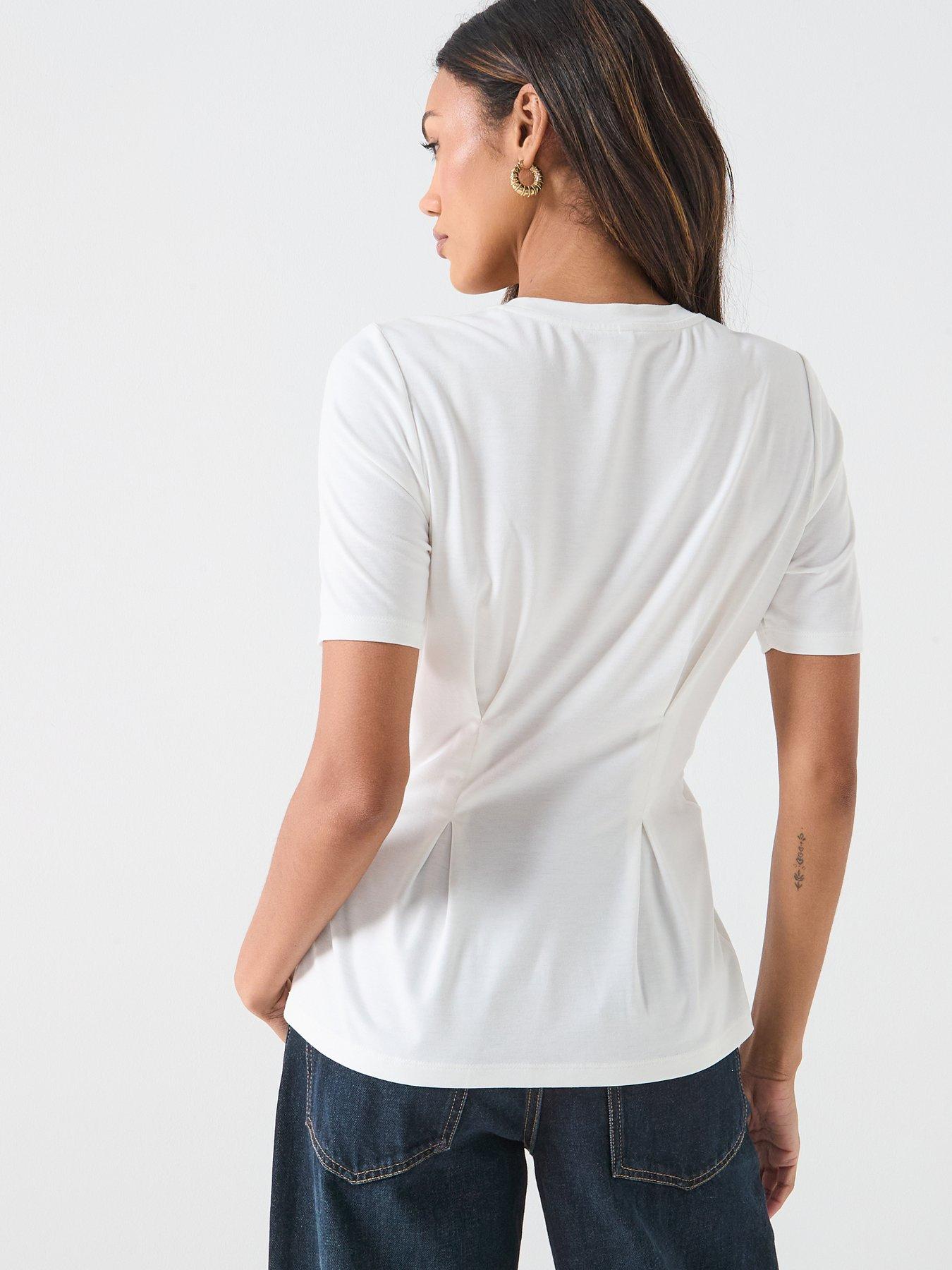  image of only-elena-pleated-top-white