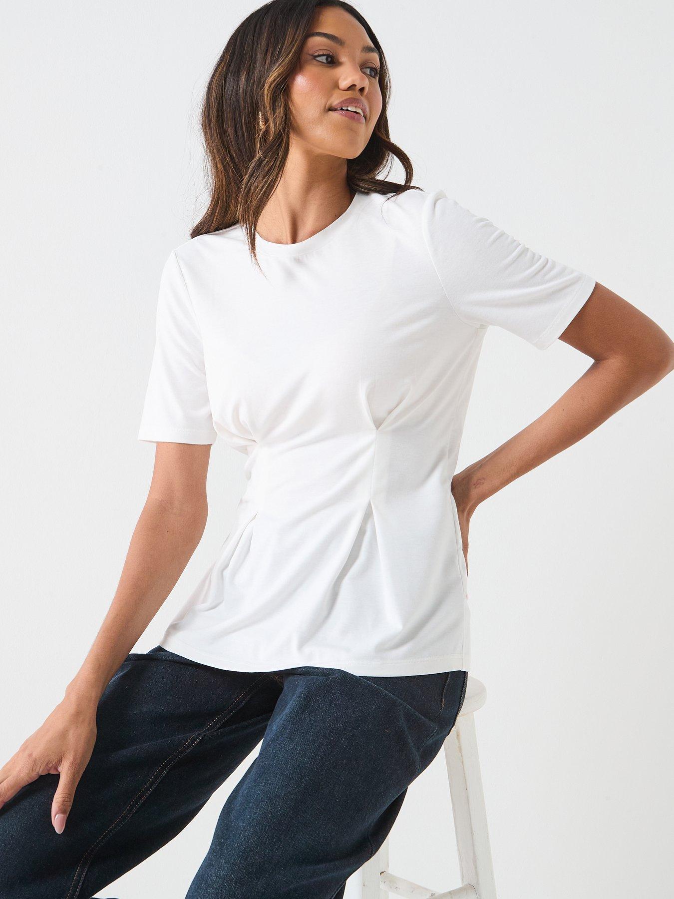  image of only-elena-pleated-top-white