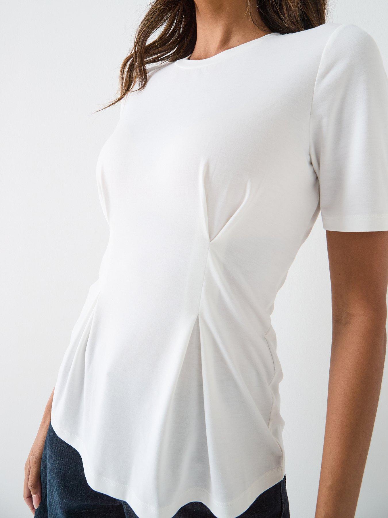  image of only-elena-pleated-top-white