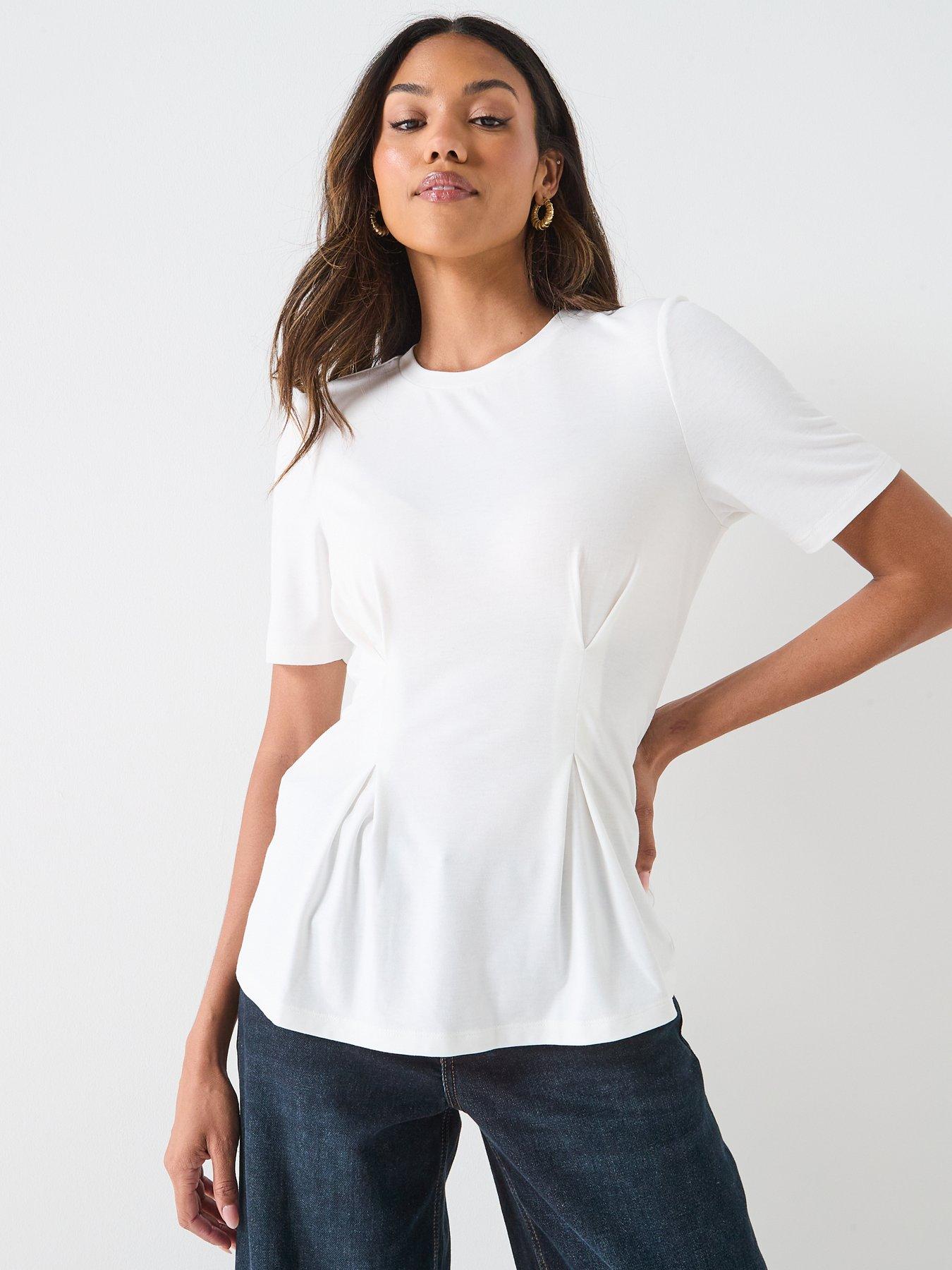  image of only-elena-pleated-top-white