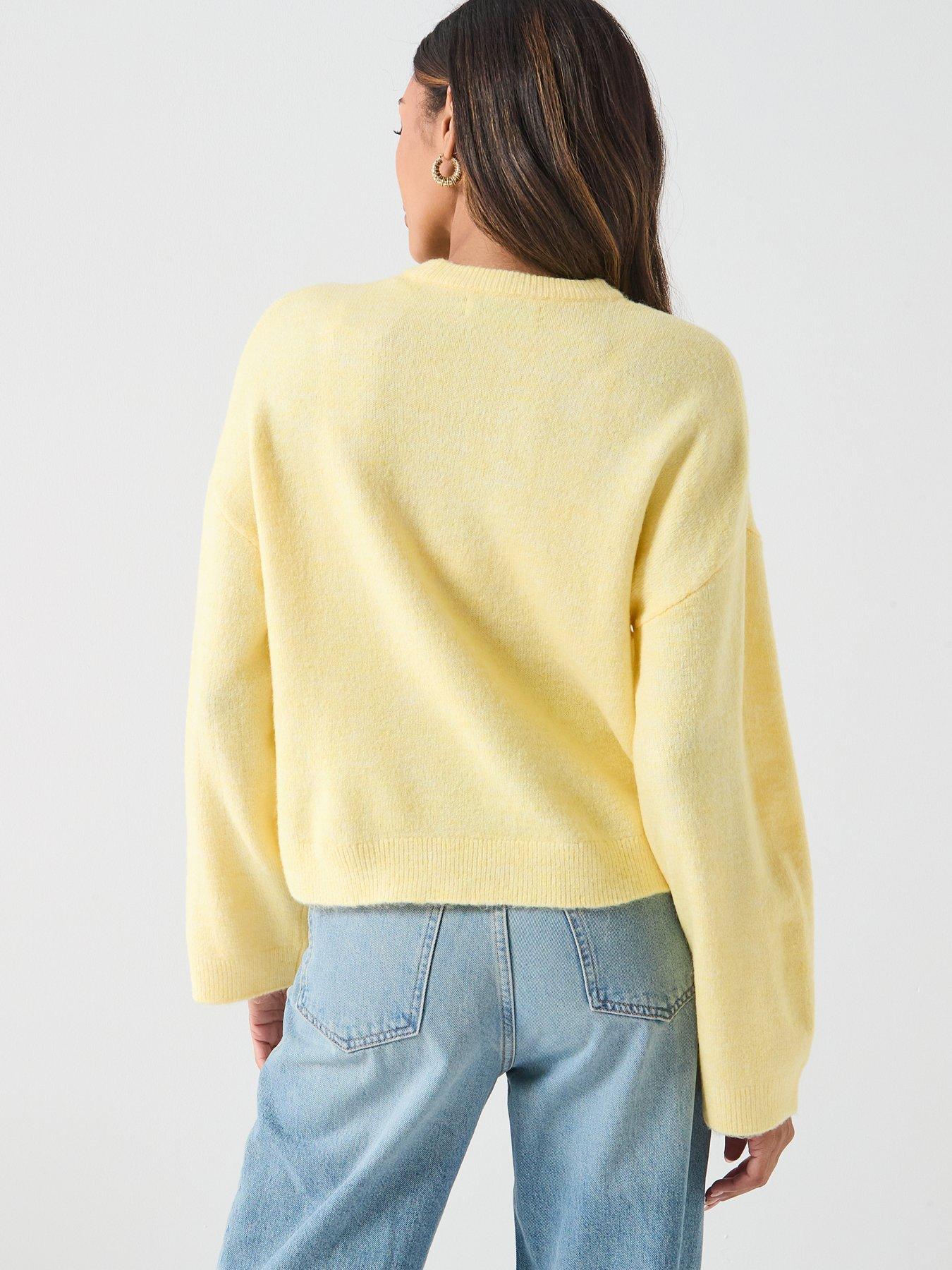  image of only-simoni-long-sleeve-knitted-jumper-yellow