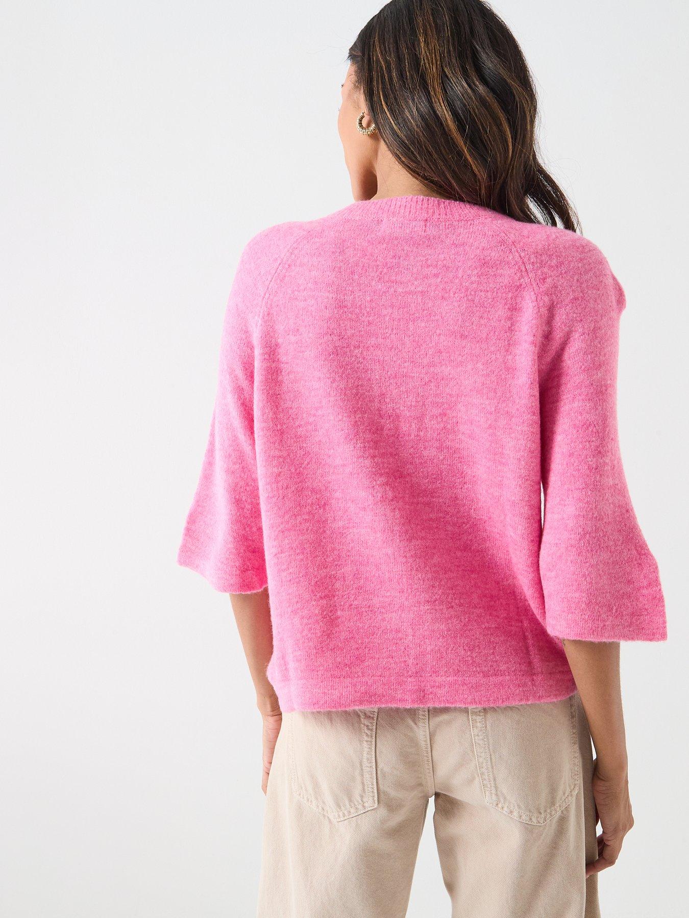  image of jdy-elanora-34-length-sleeve-pullover--pink