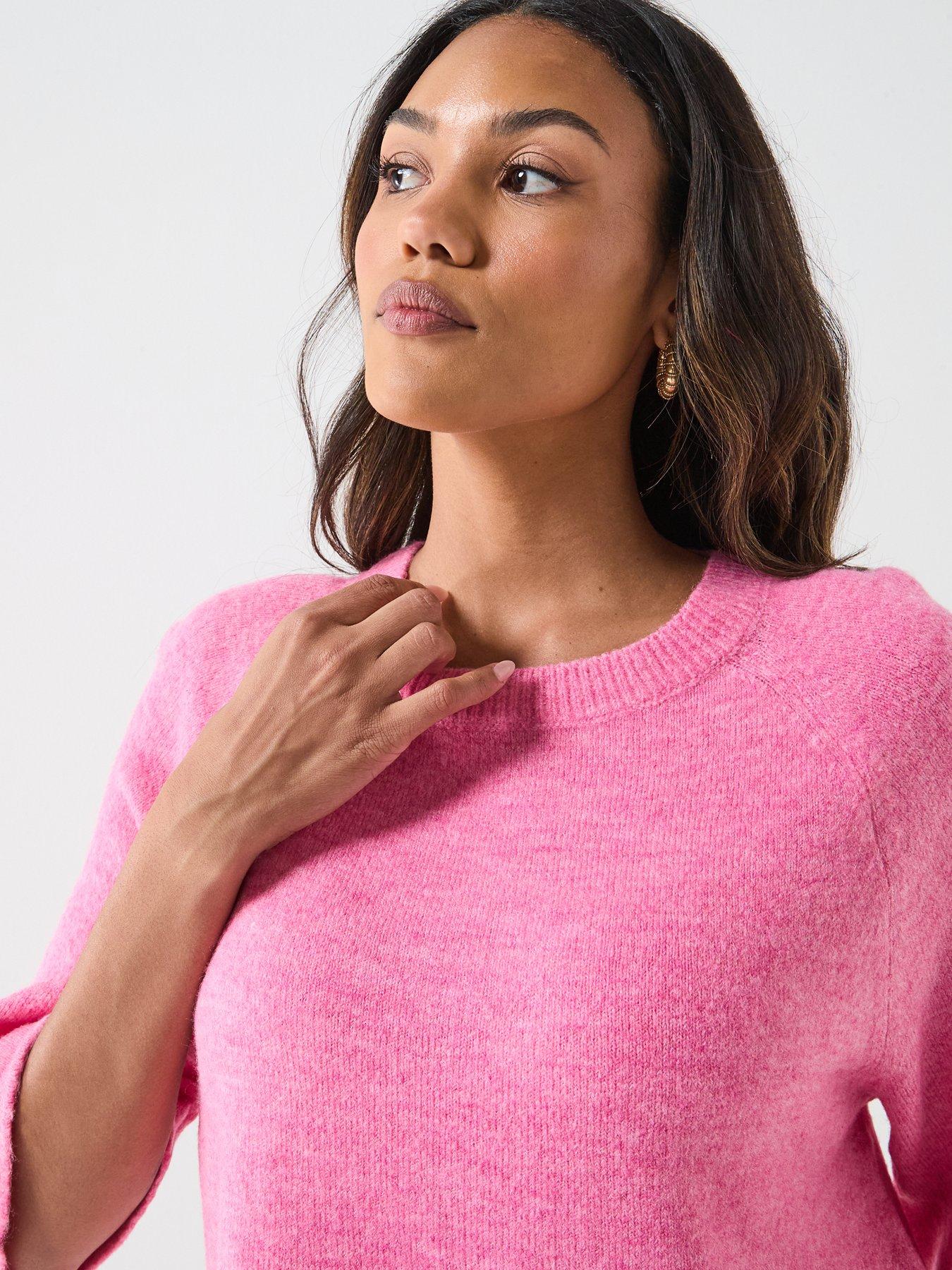  image of jdy-elanora-34-length-sleeve-pullover--pink