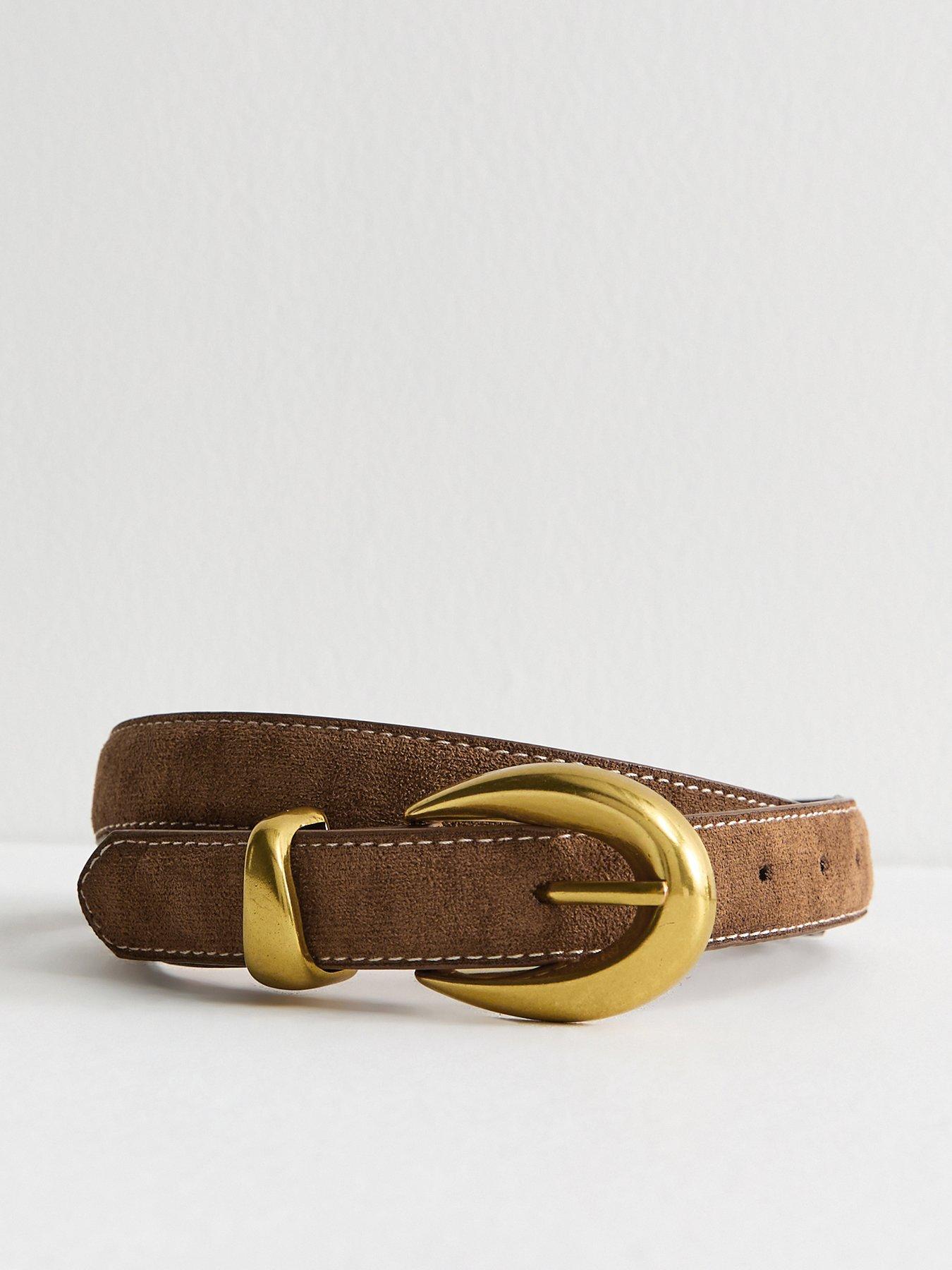 new-look-faux-suede-contrast-stitch-belt-brown