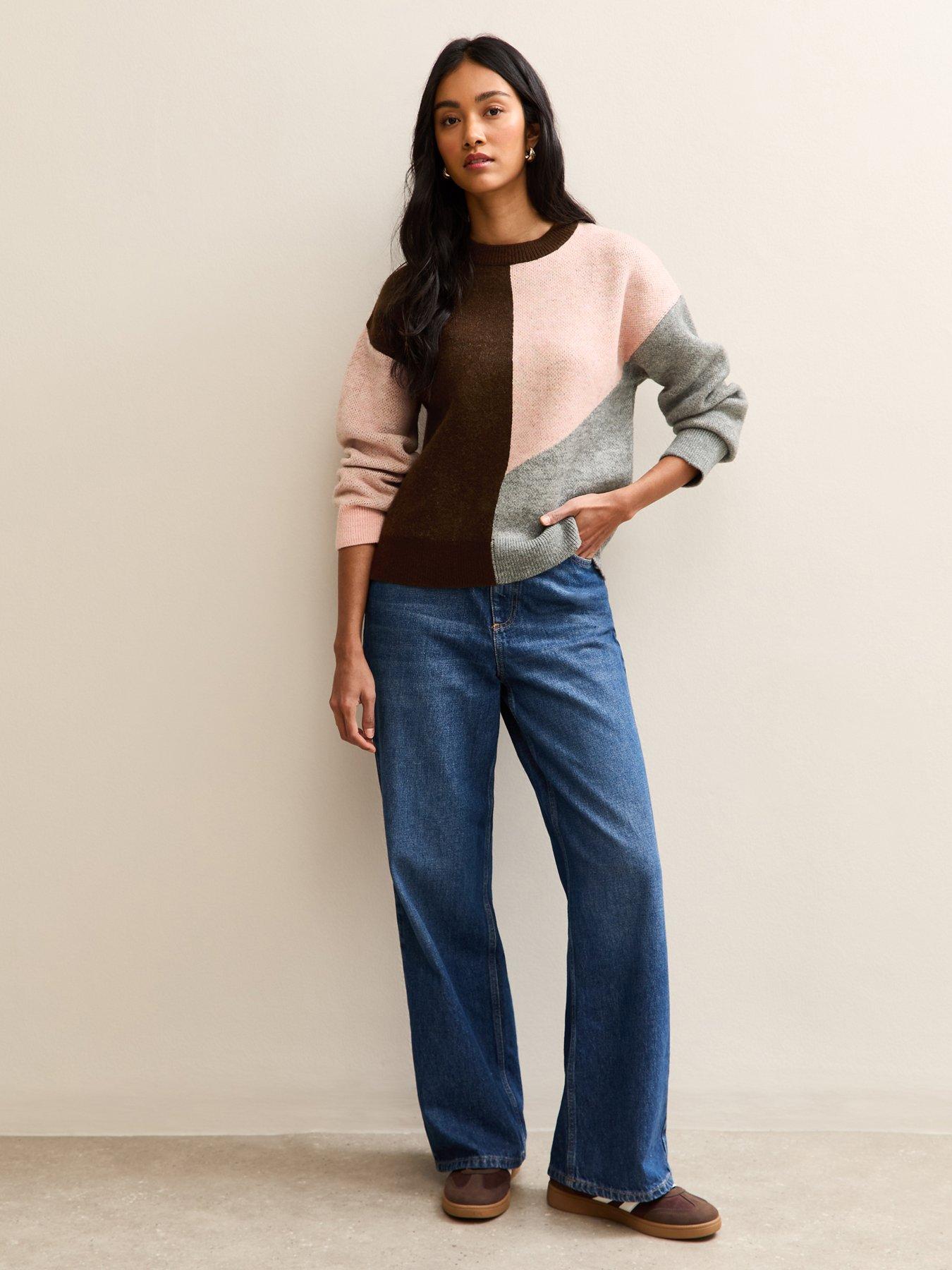 Image 3 of 5 of New Look Colour Block Crew Neck Jumper - Pink